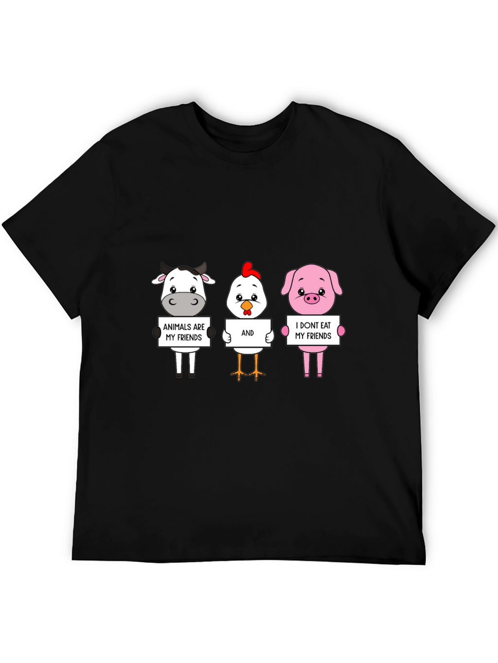 Vegan Animal Friends Graphic T-Shirt