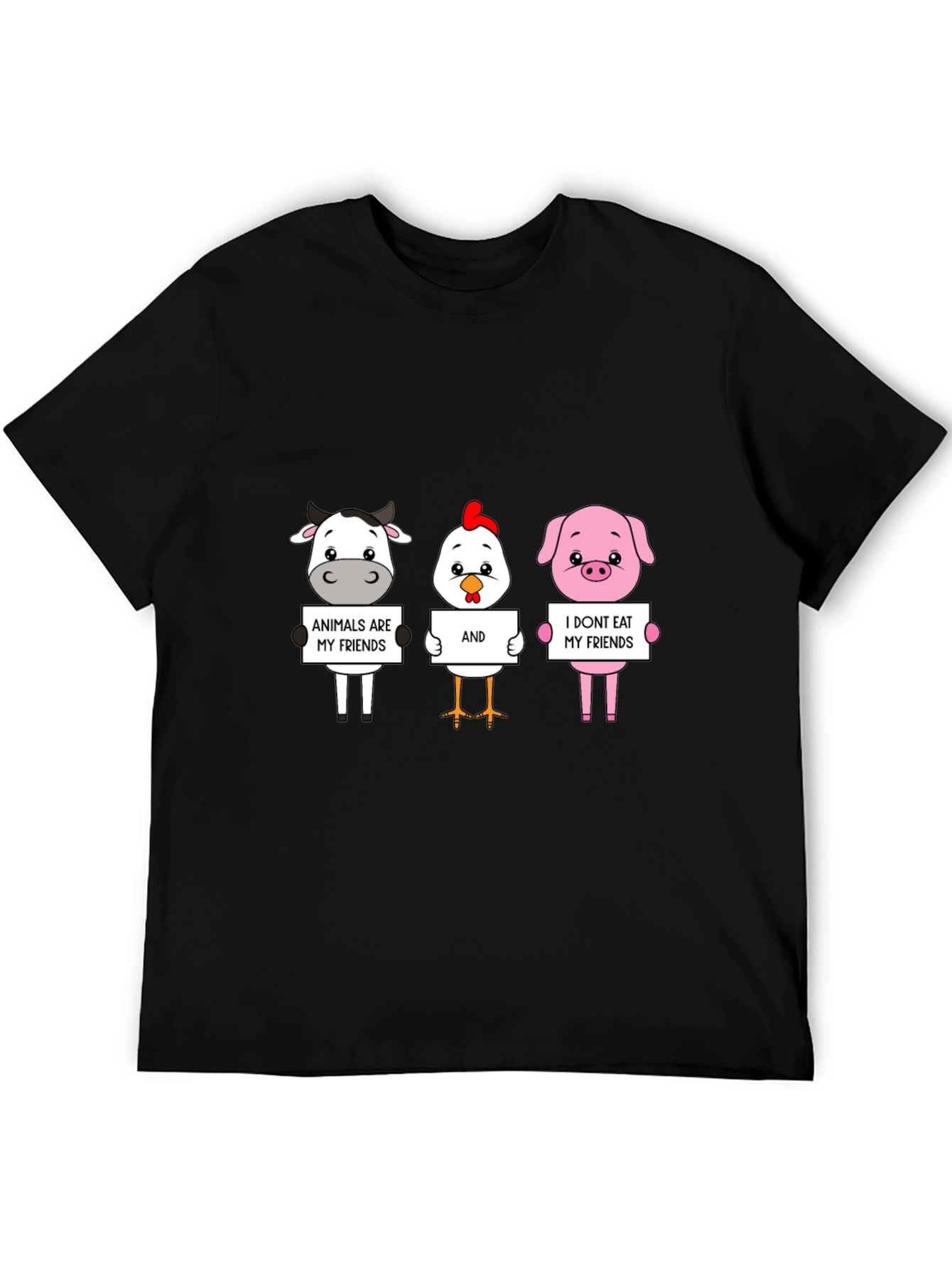 Vegan Animal Friends Graphic T-Shirt