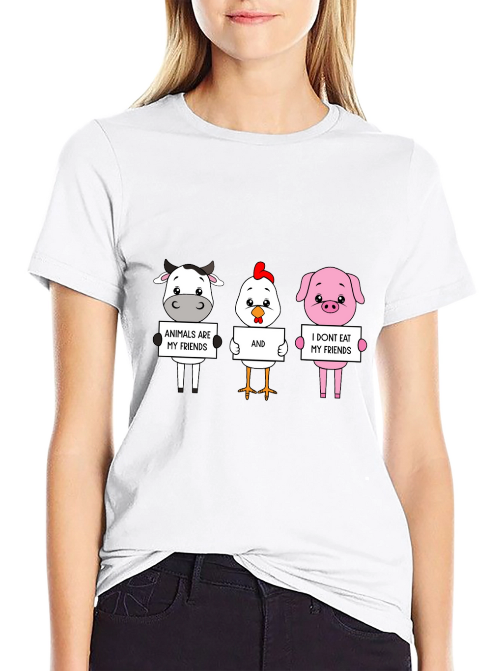 Vegan Animal Friends Graphic T-Shirt