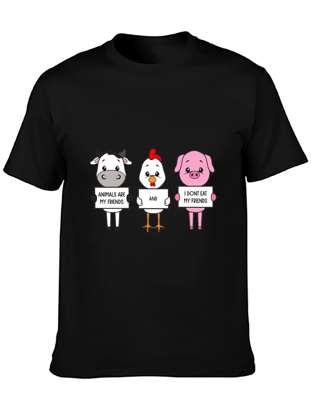 Vegan Animal Friends Graphic T-Shirt