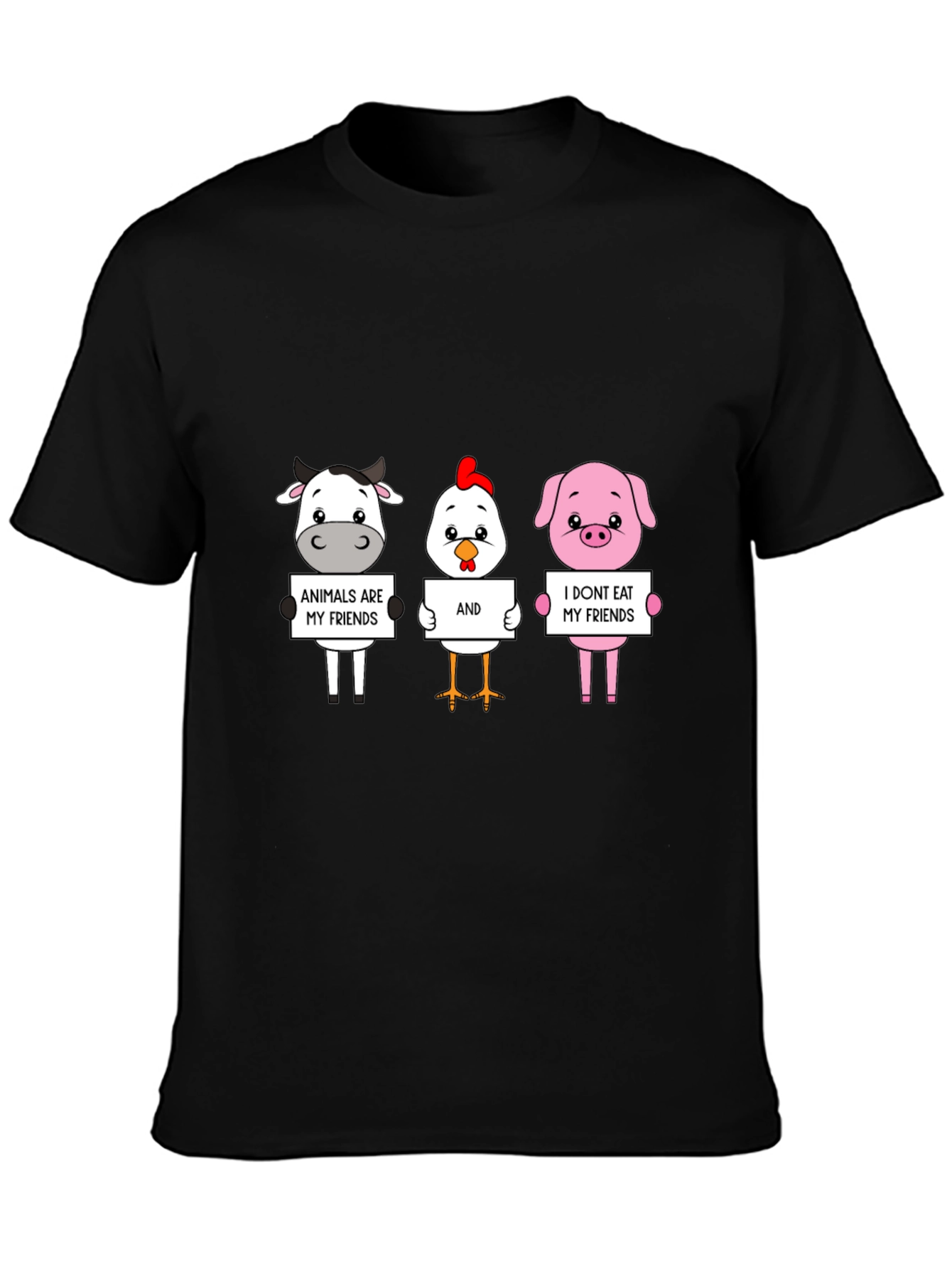 Vegan Animal Friends Graphic T-Shirt