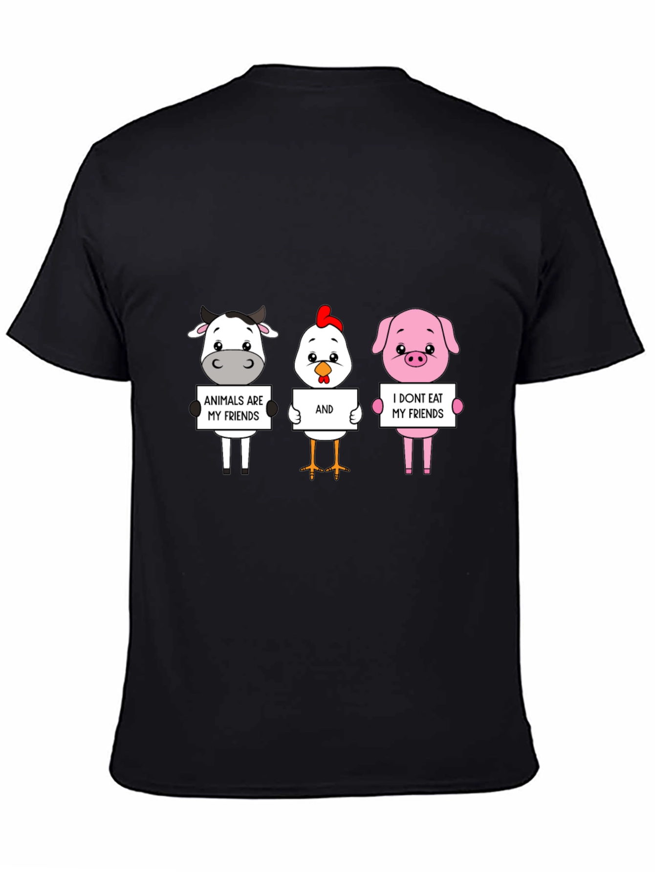 Vegan Animal Friends Graphic T-Shirt