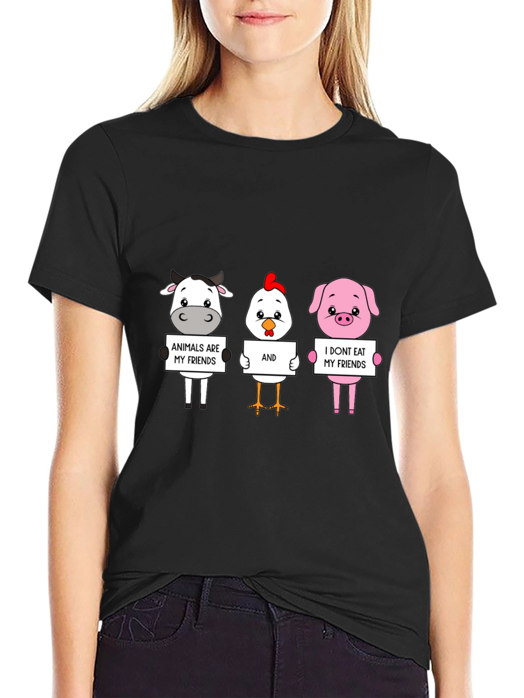 Vegan Animal Friends Graphic T-Shirt