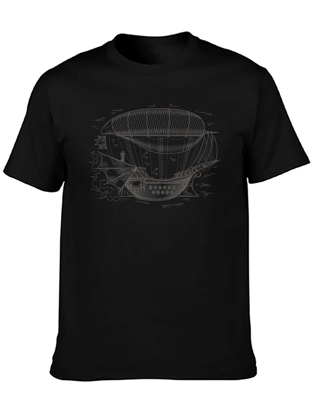 Steampunk Airship Graphic T-Shirt - Unique Design