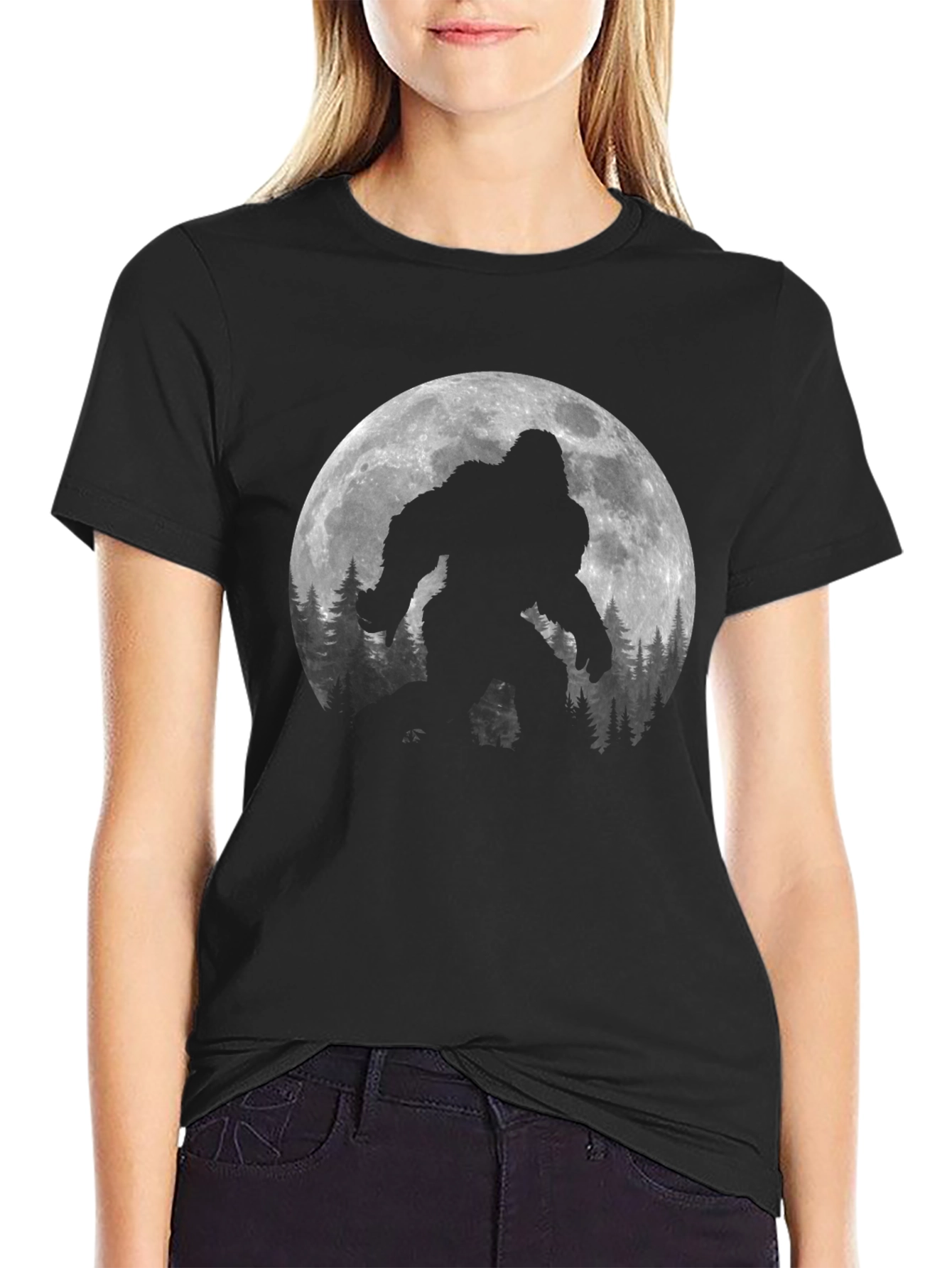 Bigfoot Moon Silhouette T-Shirt