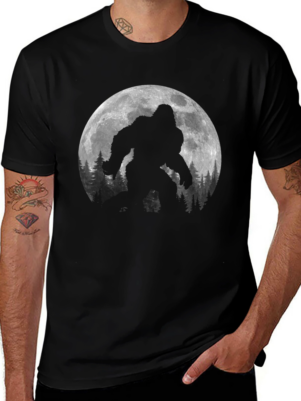 Bigfoot Moon Silhouette T-Shirt
