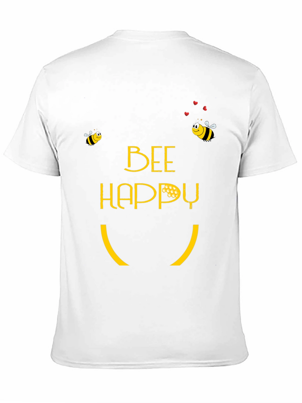 Bee Happy Graphic T-Shirt - Black Cotton Blend