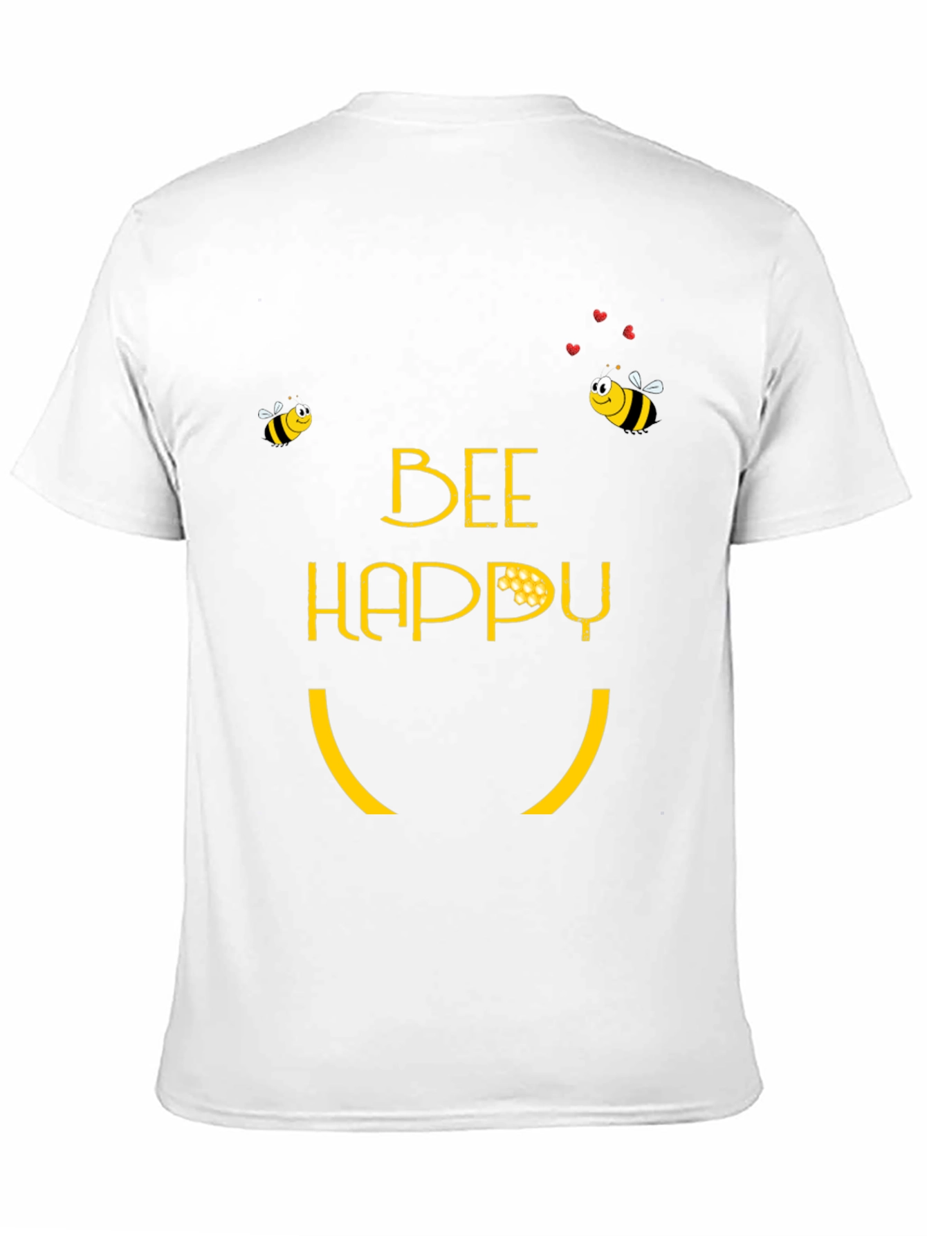 Bee Happy Graphic T-Shirt - Black Cotton Blend