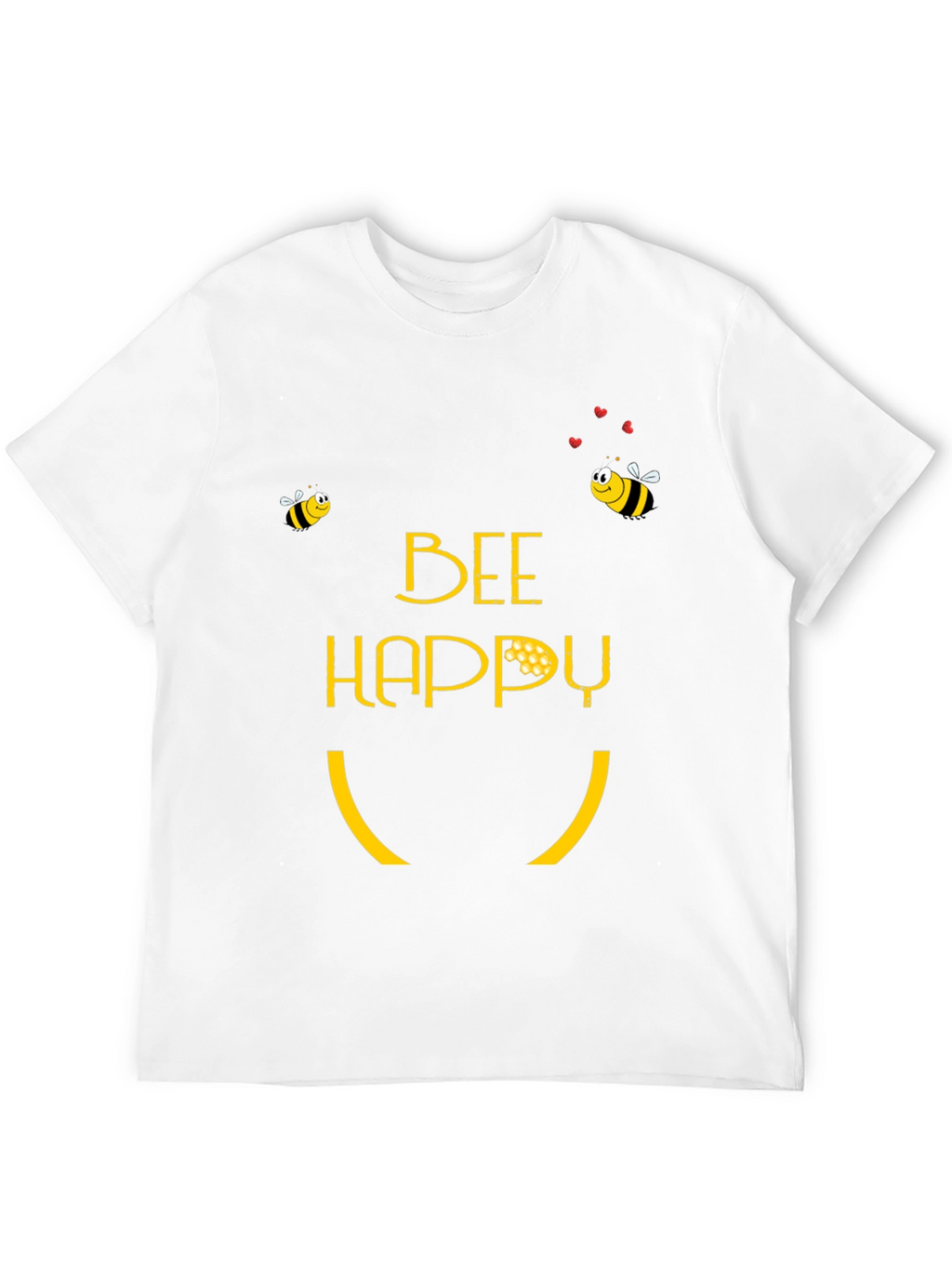 Bee Happy Graphic T-Shirt - Black Cotton Blend