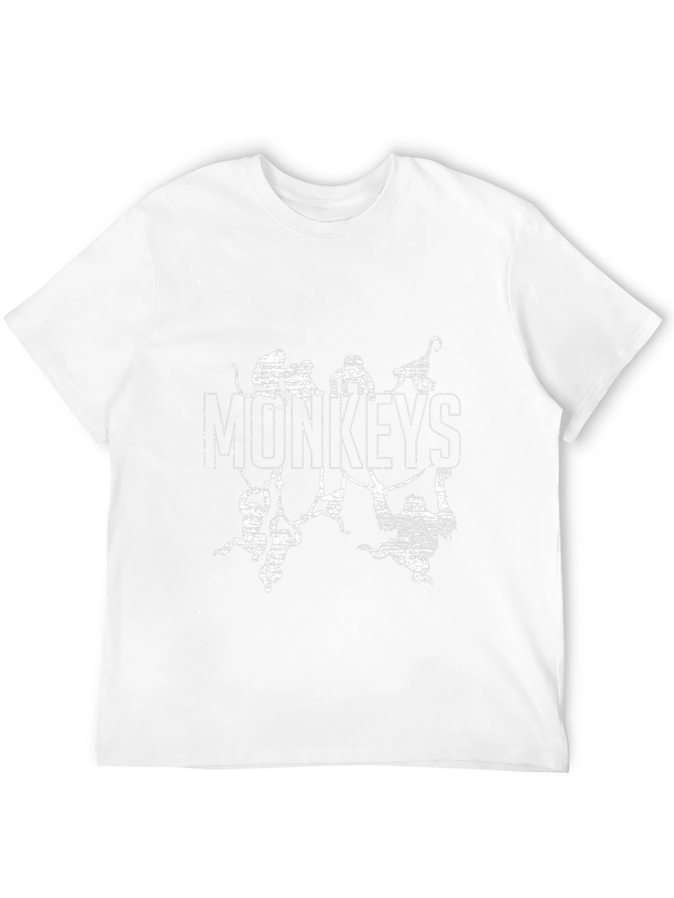 Monkeys Graphic Tee - Distressed Print Black T-Shirt