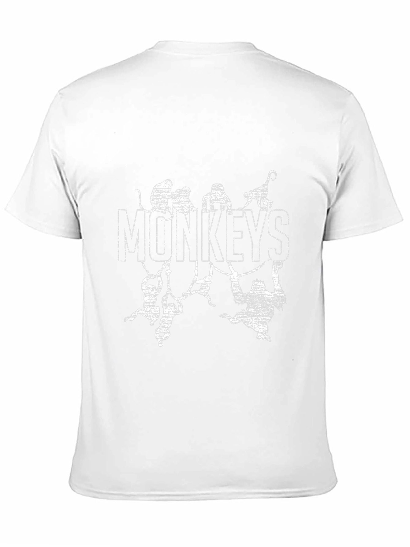 Monkeys Graphic Tee - Distressed Print Black T-Shirt
