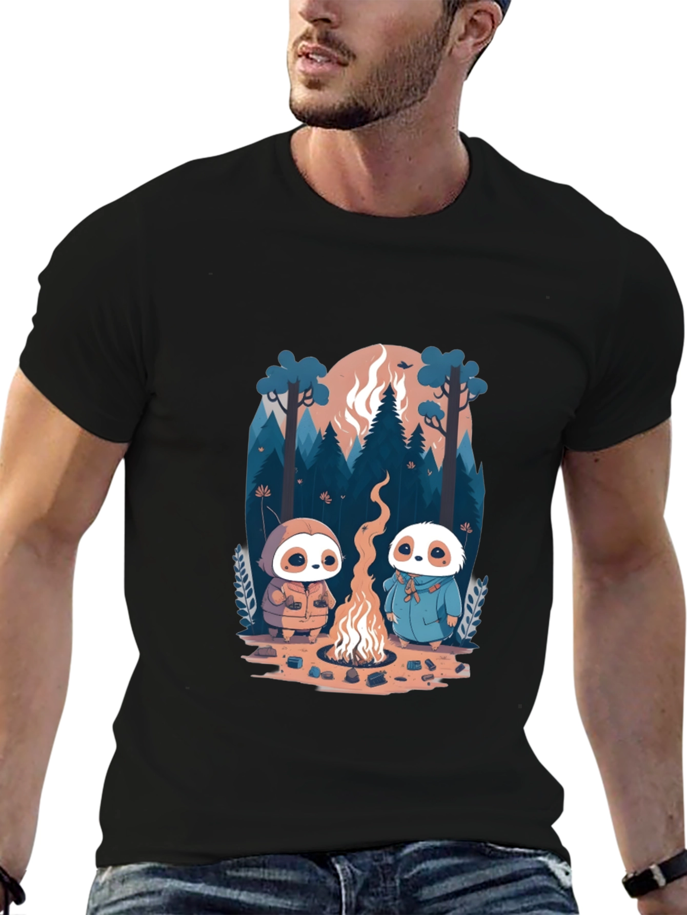 Cute Sloth Campfire T-Shirt - Unisex