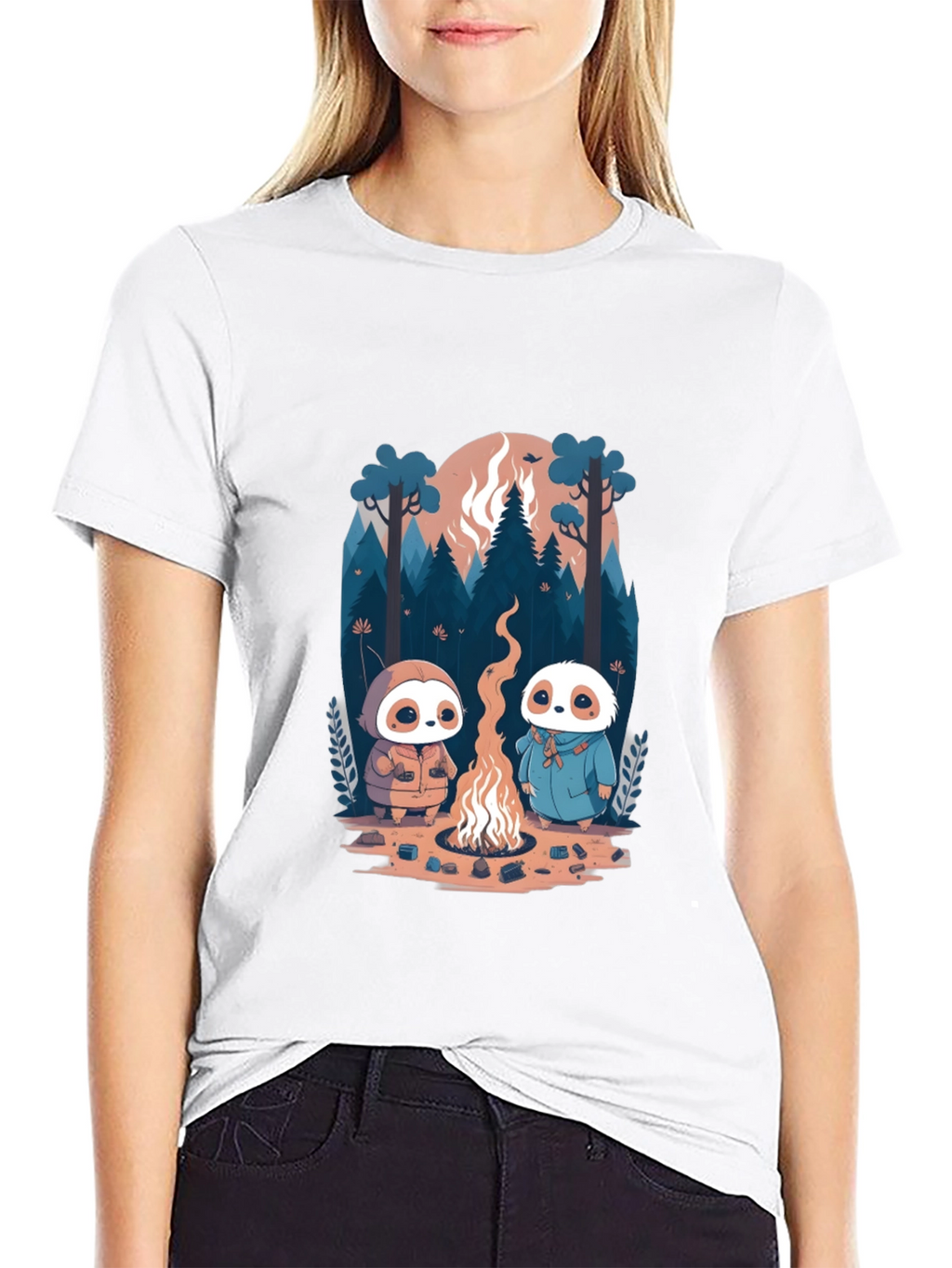 Cute Sloth Campfire T-Shirt - Unisex