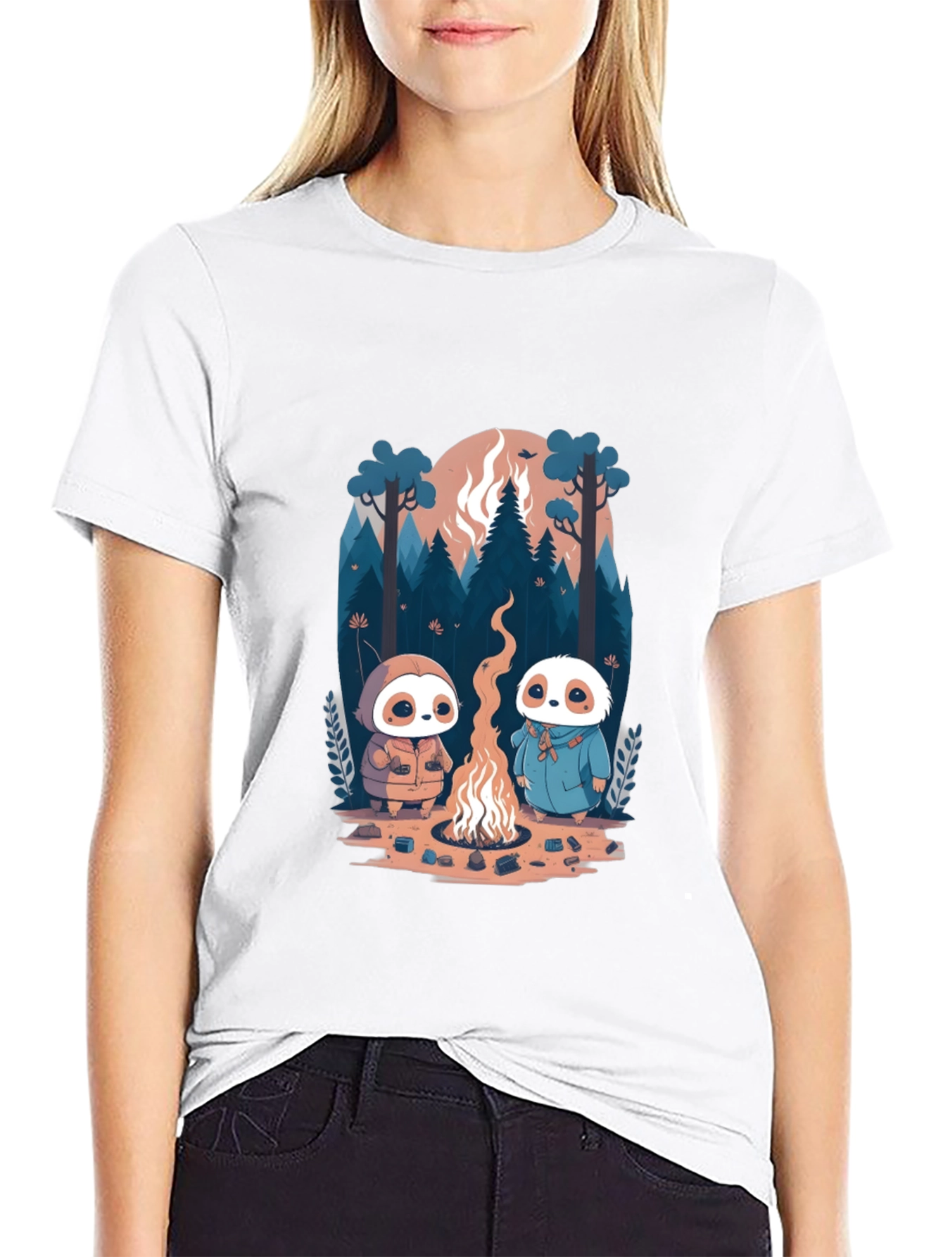 Cute Sloth Campfire T-Shirt - Unisex