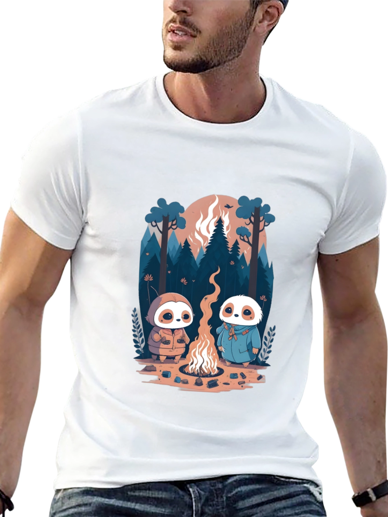 Cute Sloth Campfire T-Shirt - Unisex
