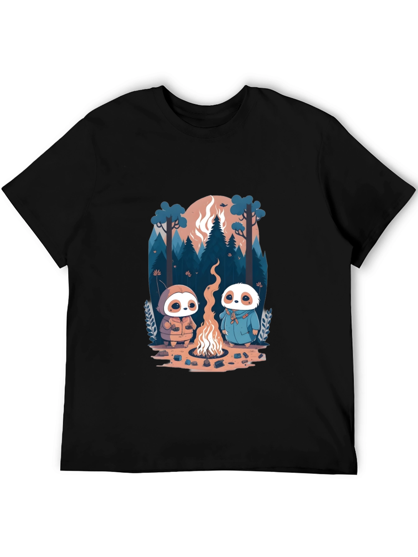 Cute Sloth Campfire T-Shirt - Unisex