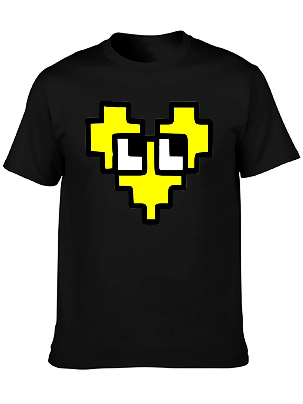 Pixel Heart Graphic Black T-Shirt
