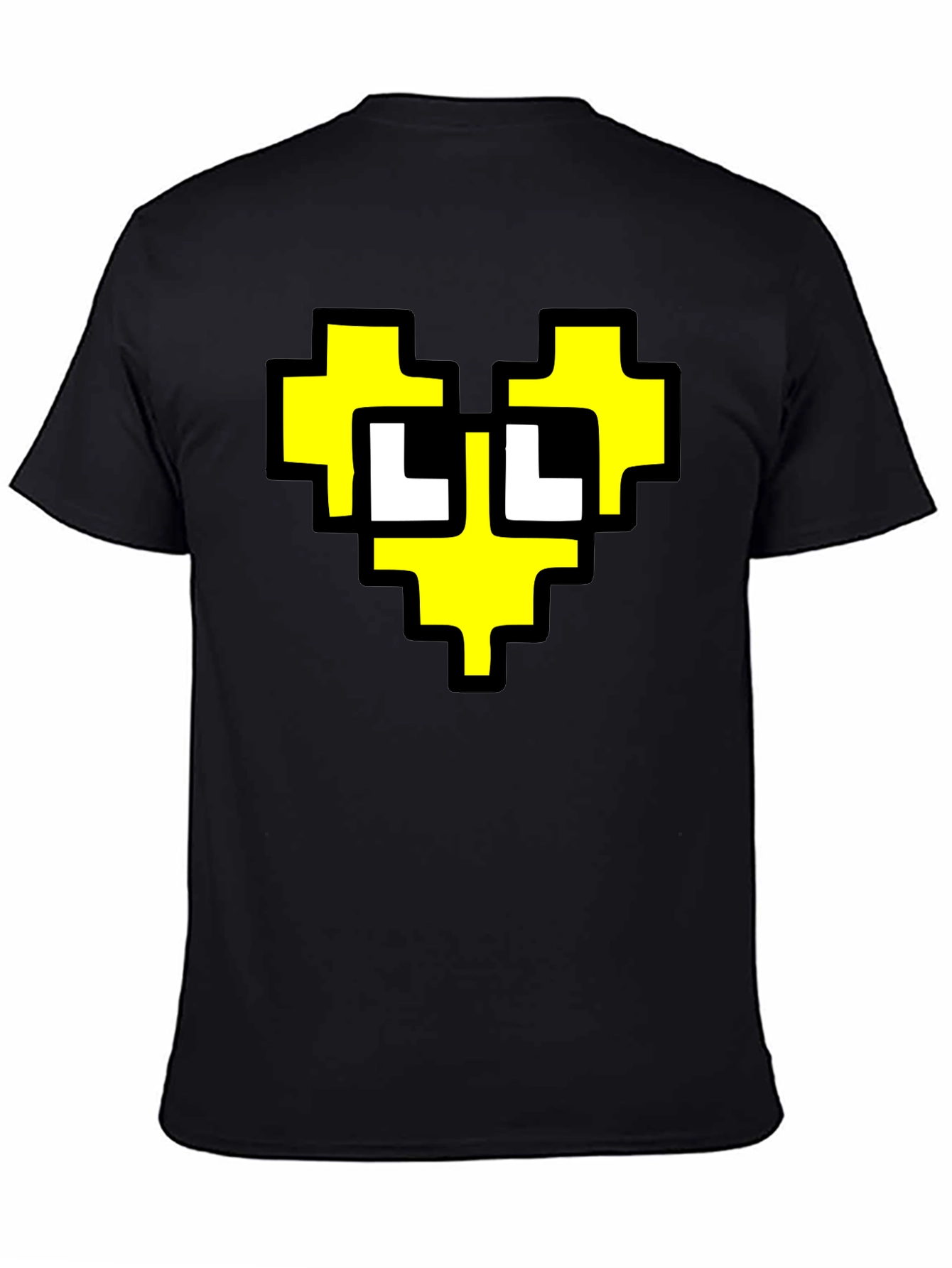 Pixel Heart Graphic Black T-Shirt
