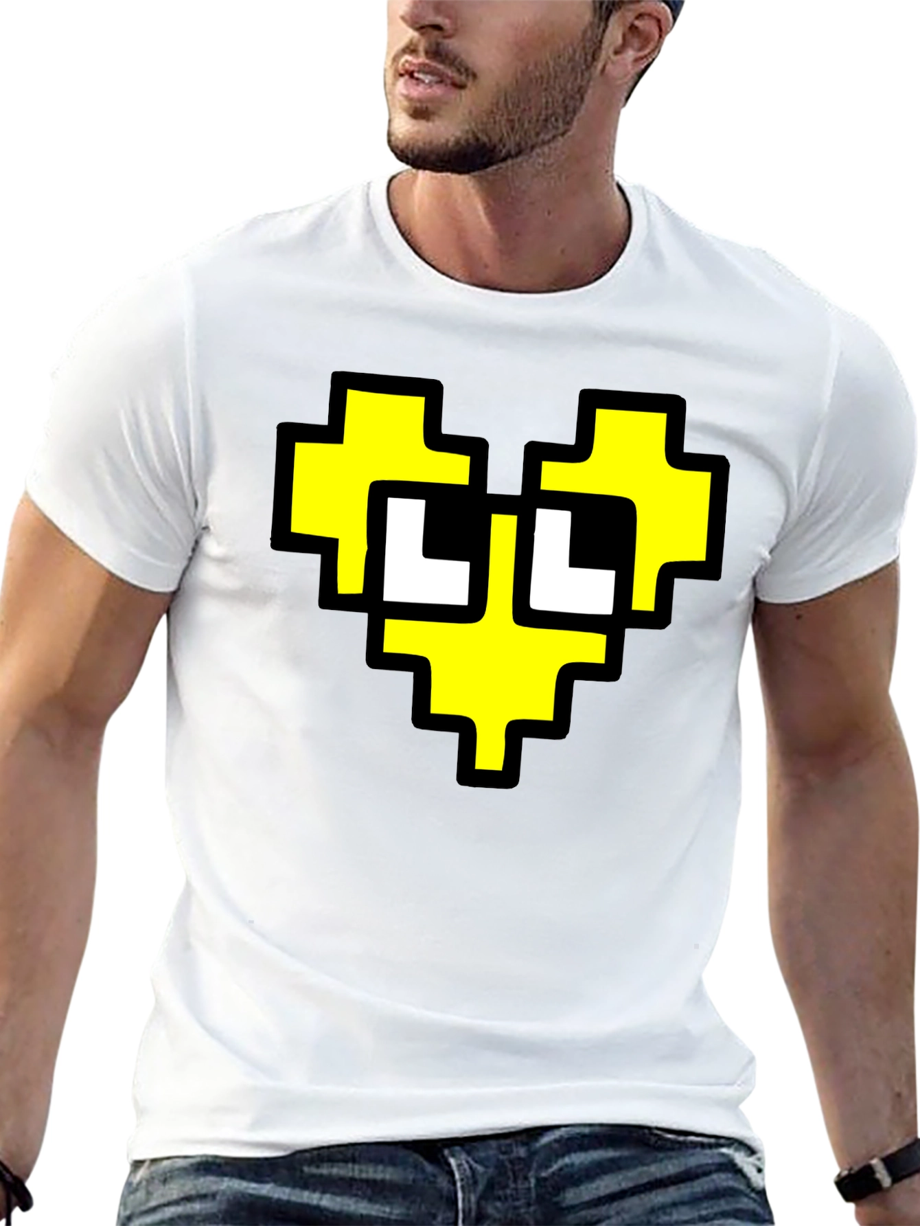 Pixel Heart Graphic Black T-Shirt