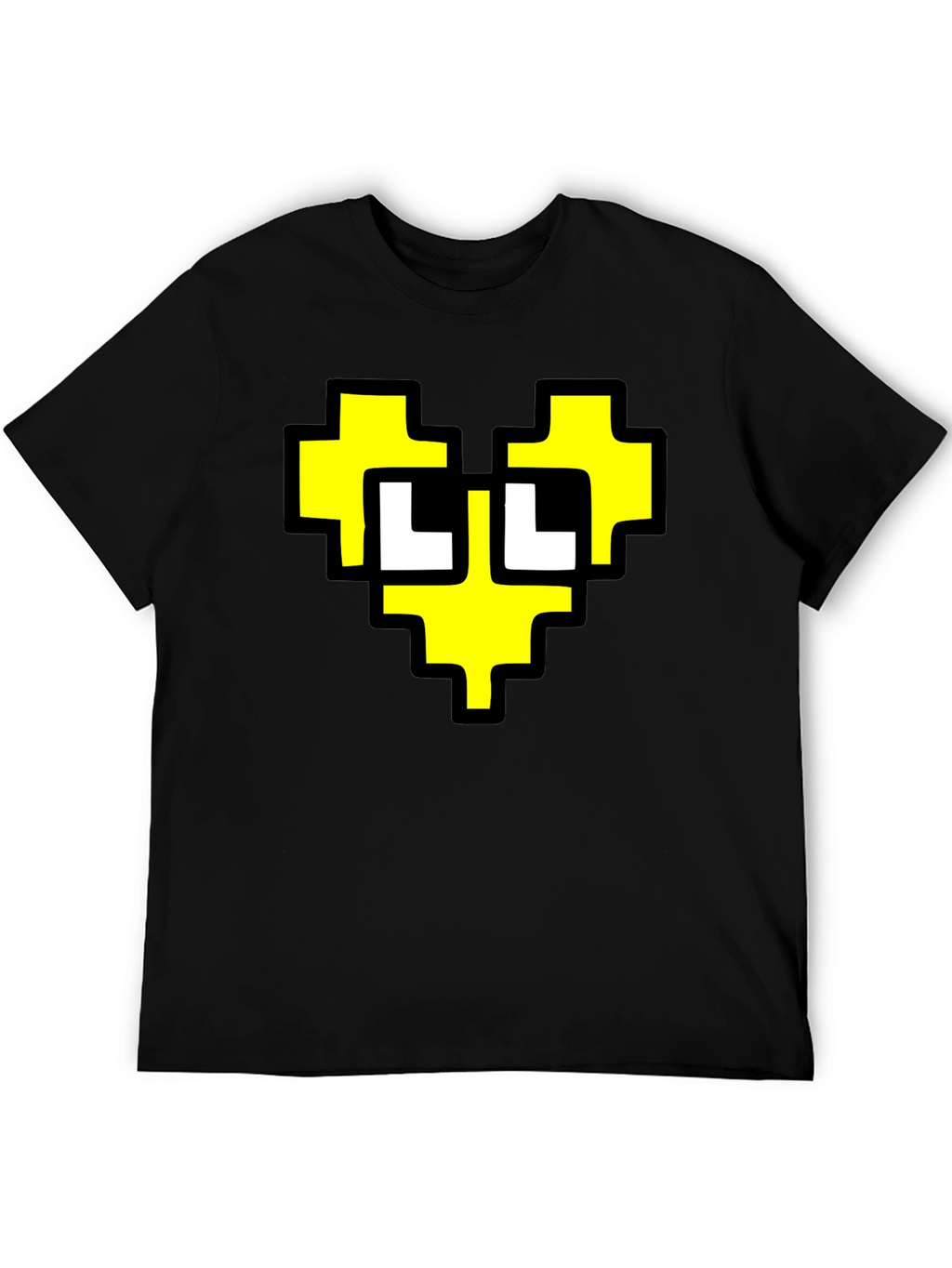 Pixel Heart Graphic Black T-Shirt