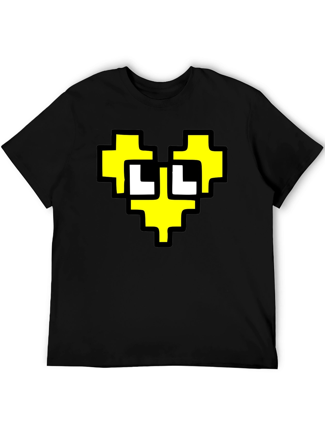 Pixel Heart Graphic Black T-Shirt