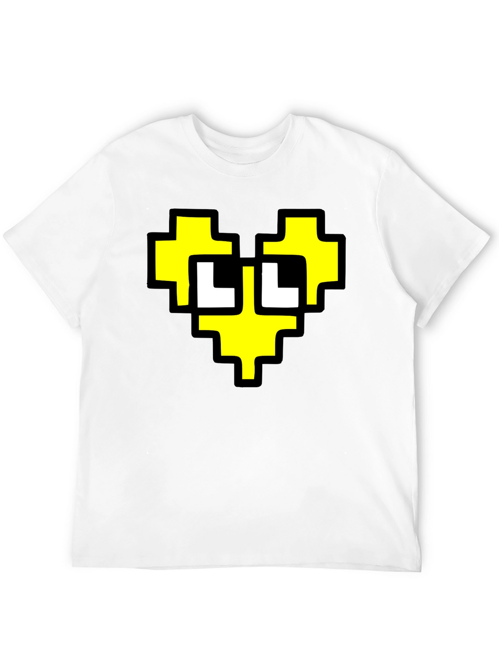Pixel Heart Graphic Black T-Shirt