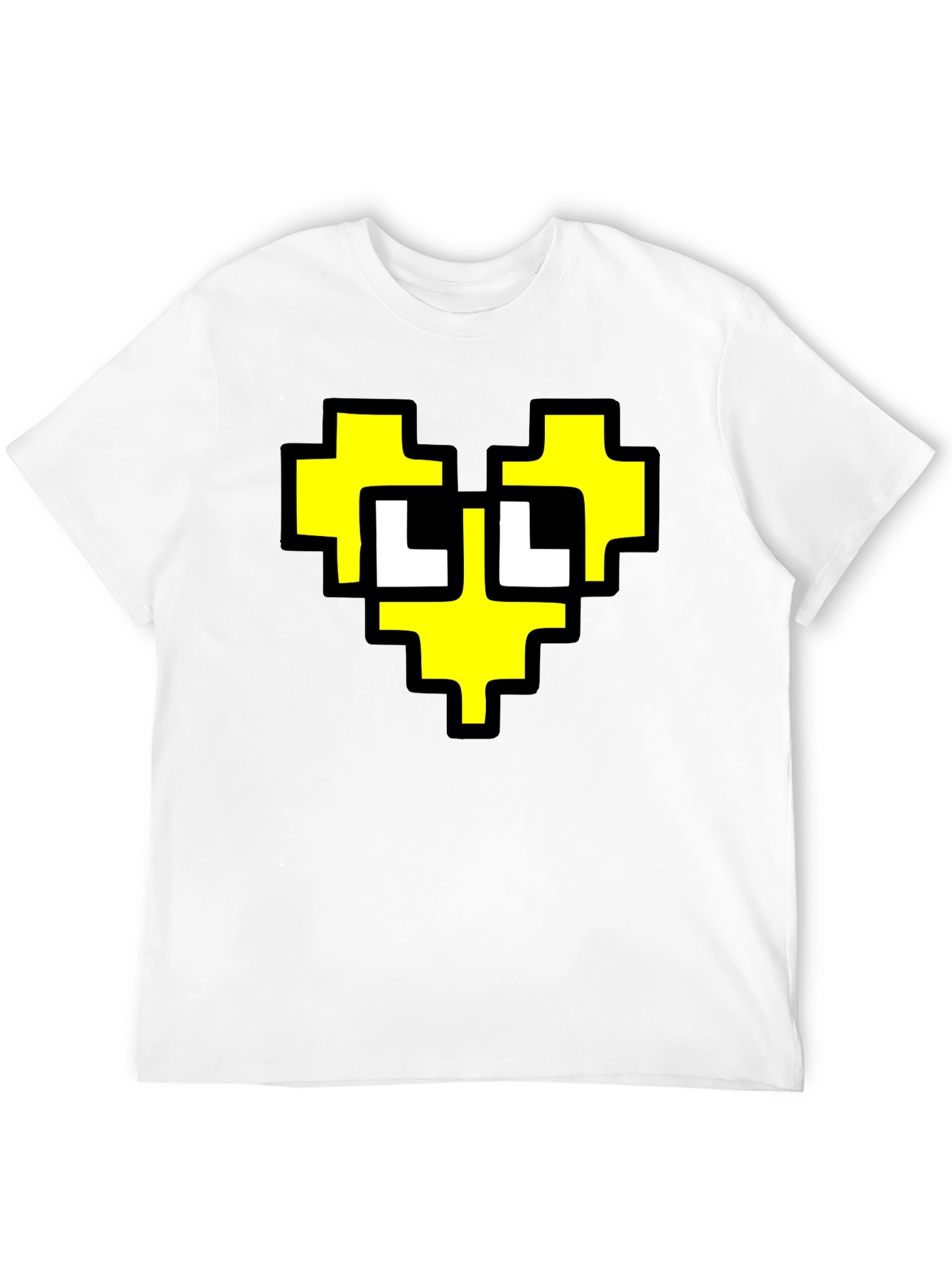 Pixel Heart Graphic Black T-Shirt