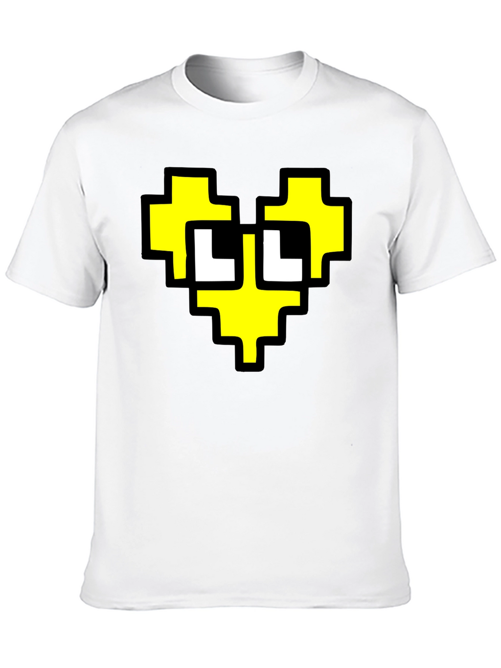 Pixel Heart Graphic Black T-Shirt