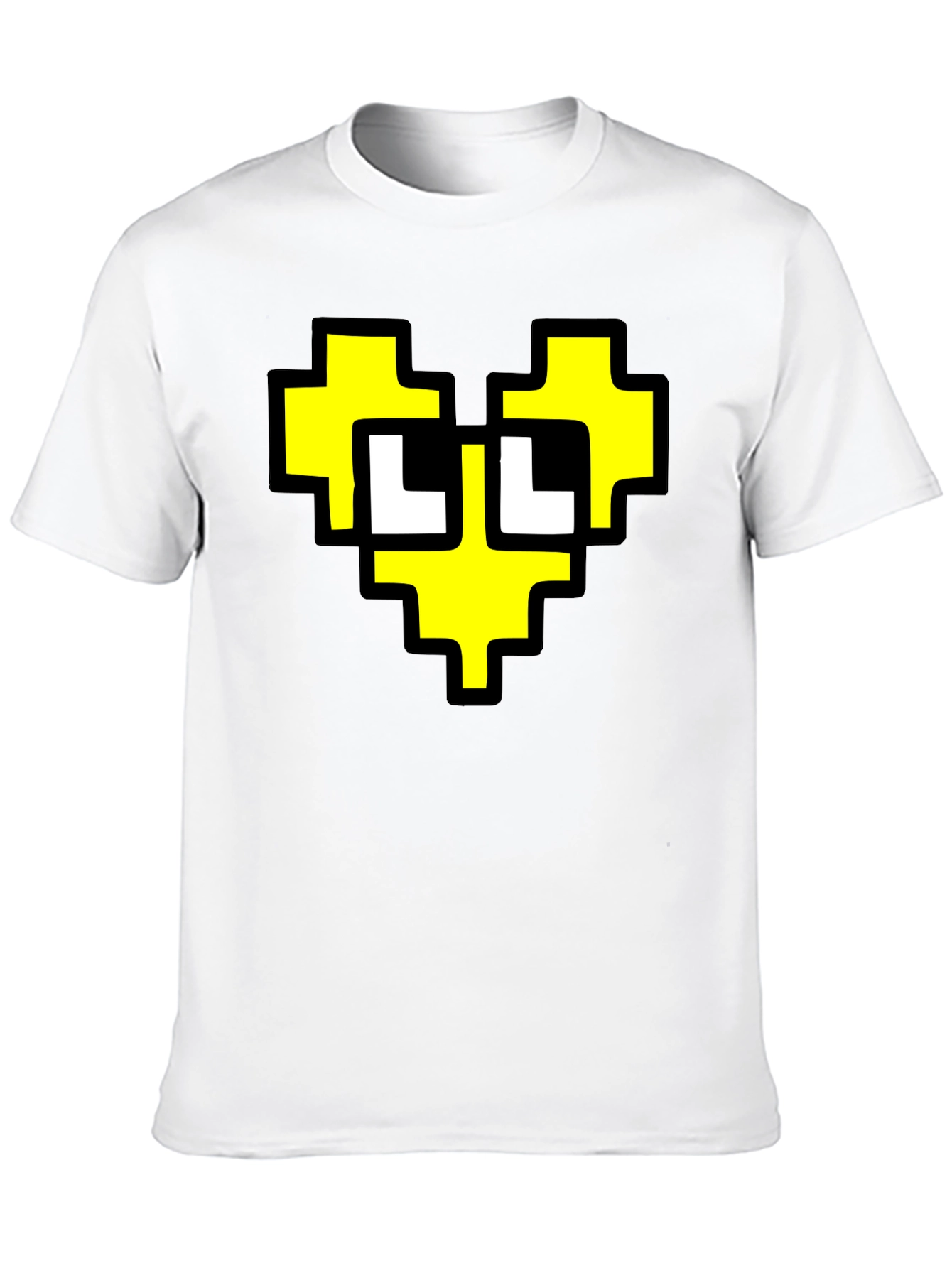 Pixel Heart Graphic Black T-Shirt