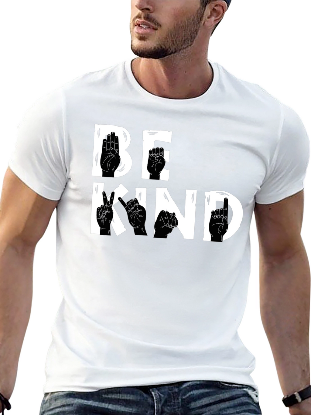 Be Kind Sign Language T-Shirt - Black