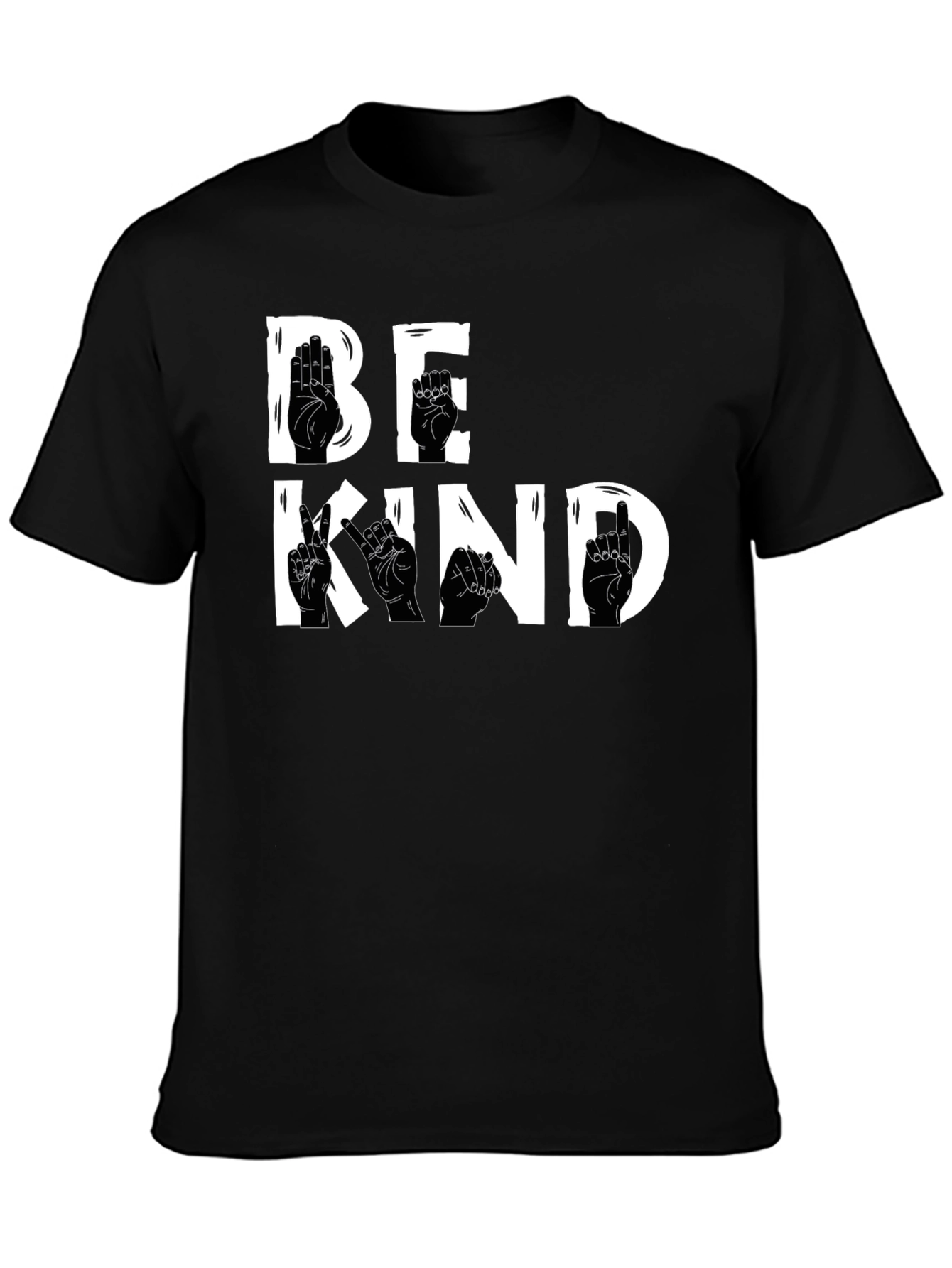 Be Kind Sign Language T-Shirt - Black