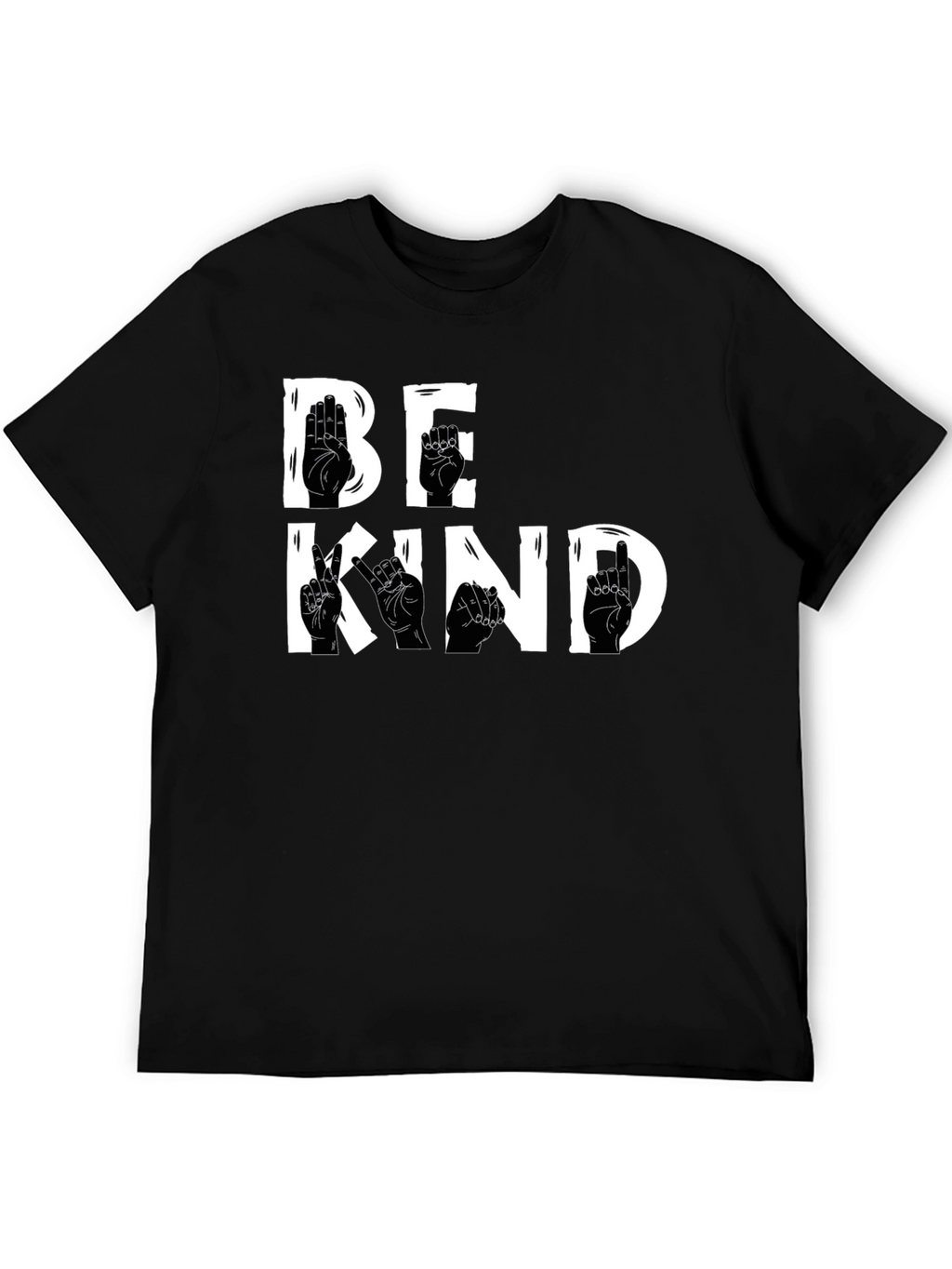 Be Kind Sign Language T-Shirt - Black