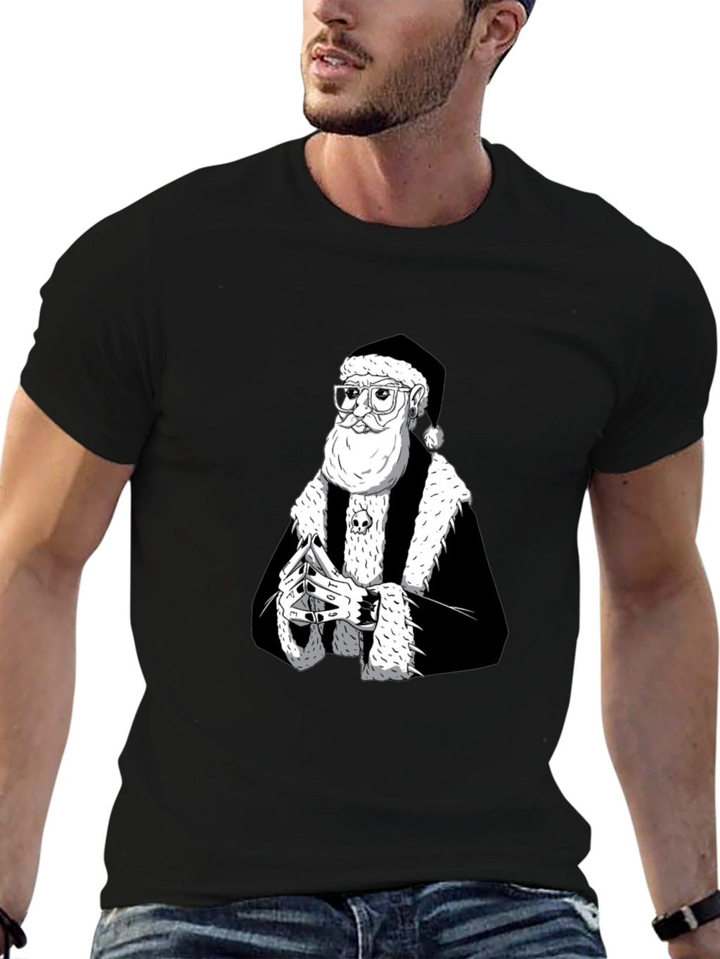 Black Santa T-Shirt - Holiday Streetwear