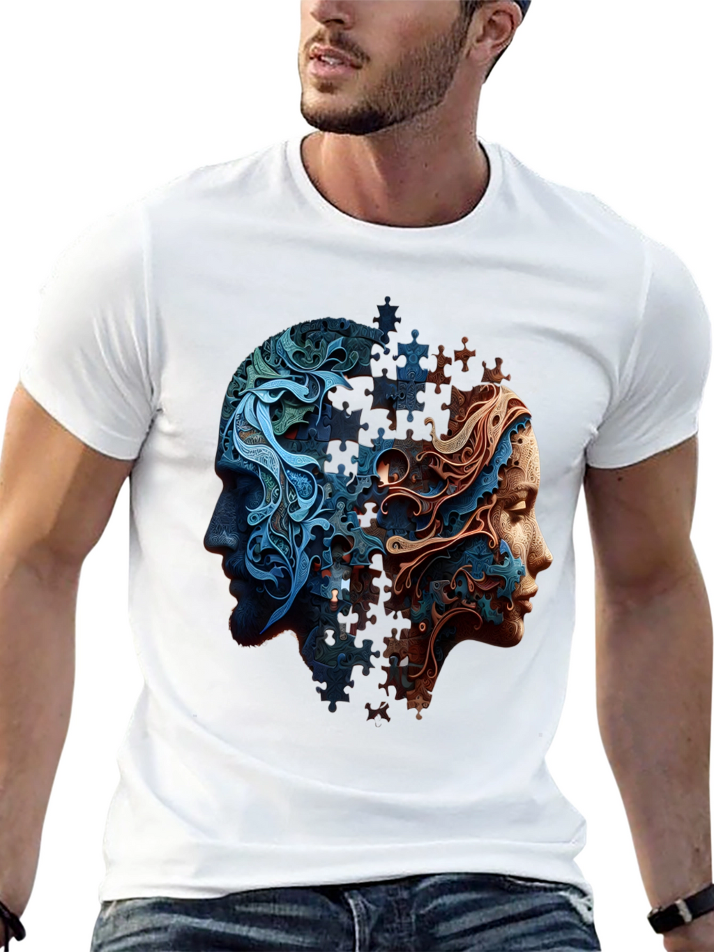 Puzzle Piece Minds Graphic T-Shirt