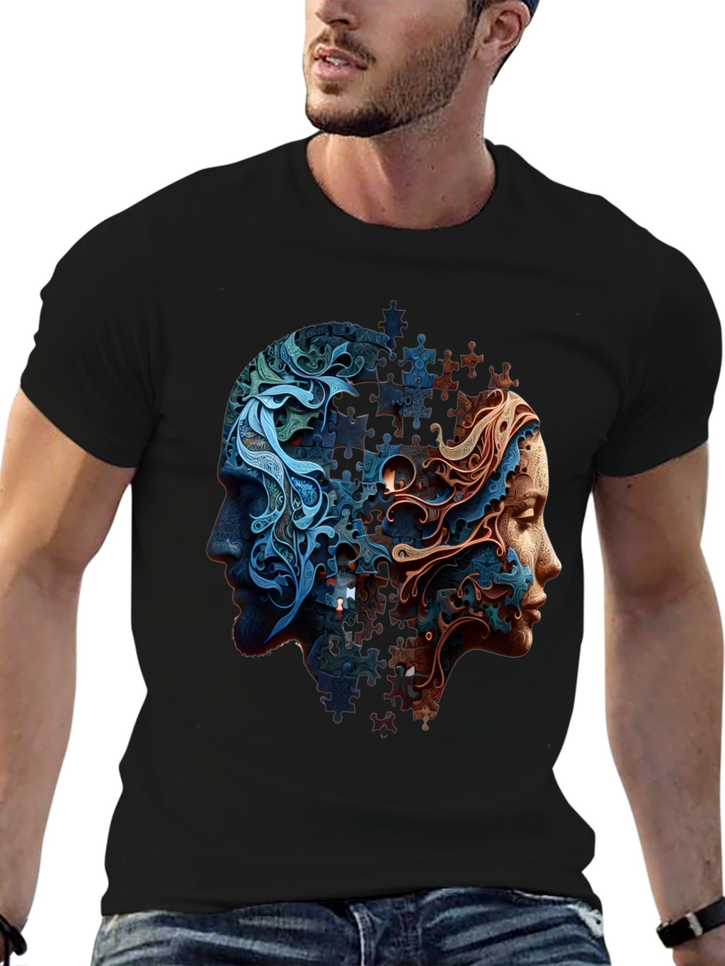 Puzzle Piece Minds Graphic T-Shirt