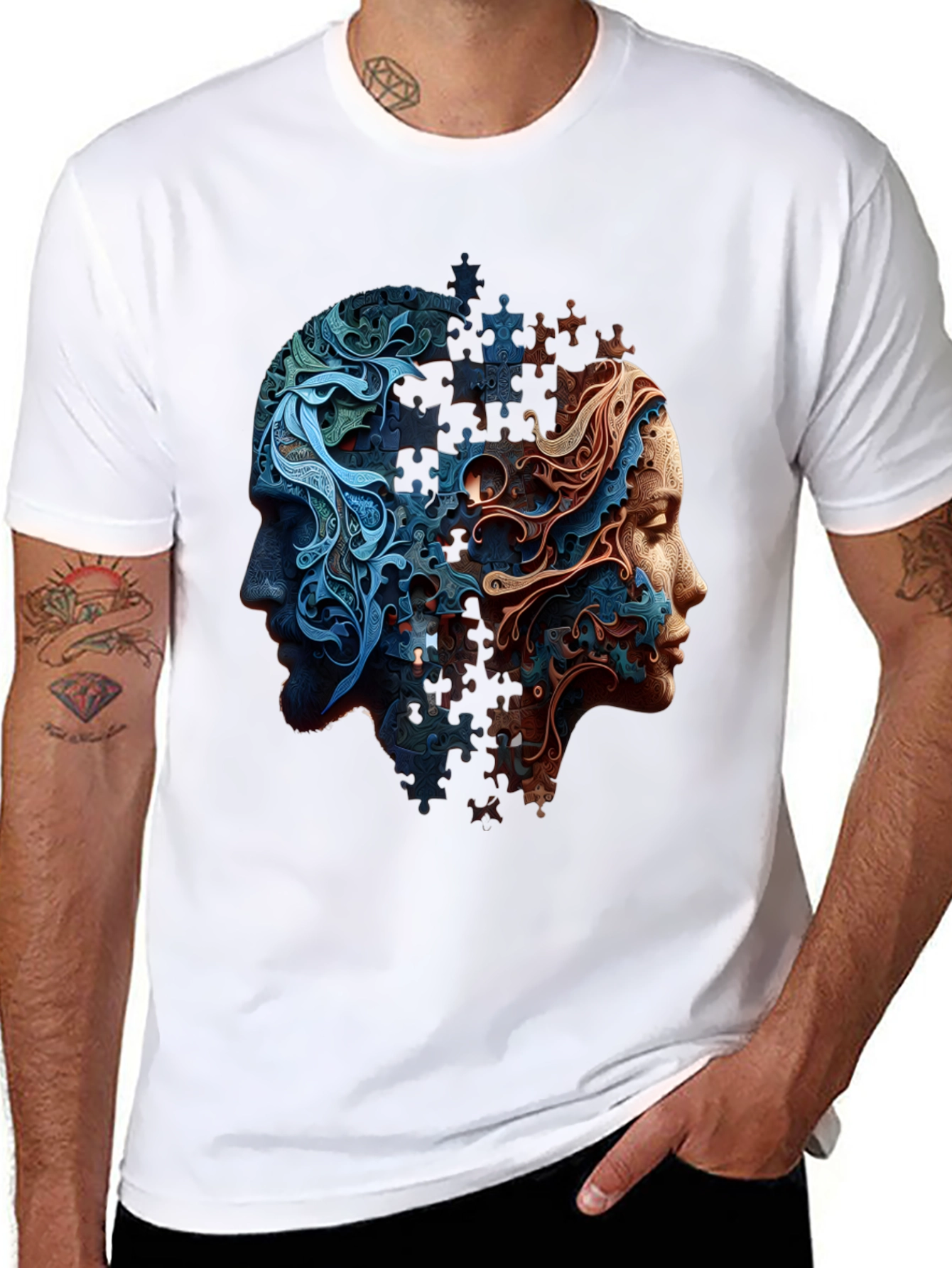 Puzzle Piece Minds Graphic T-Shirt