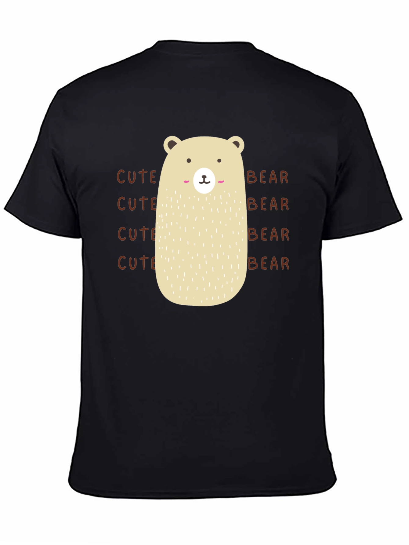 Cute Bear Graphic T-Shirt - Black Cotton Tee