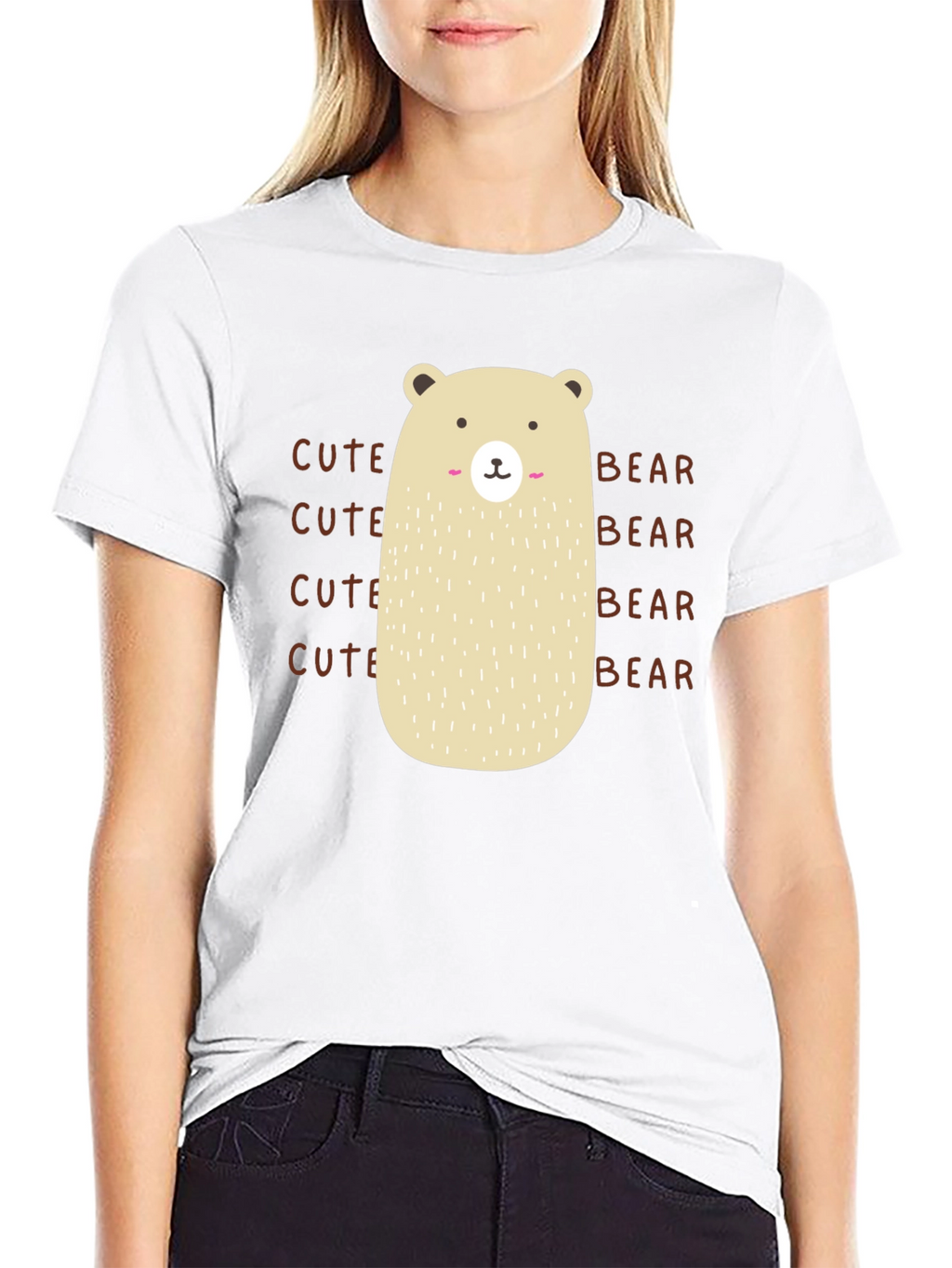 Cute Bear Graphic T-Shirt - Black Cotton Tee