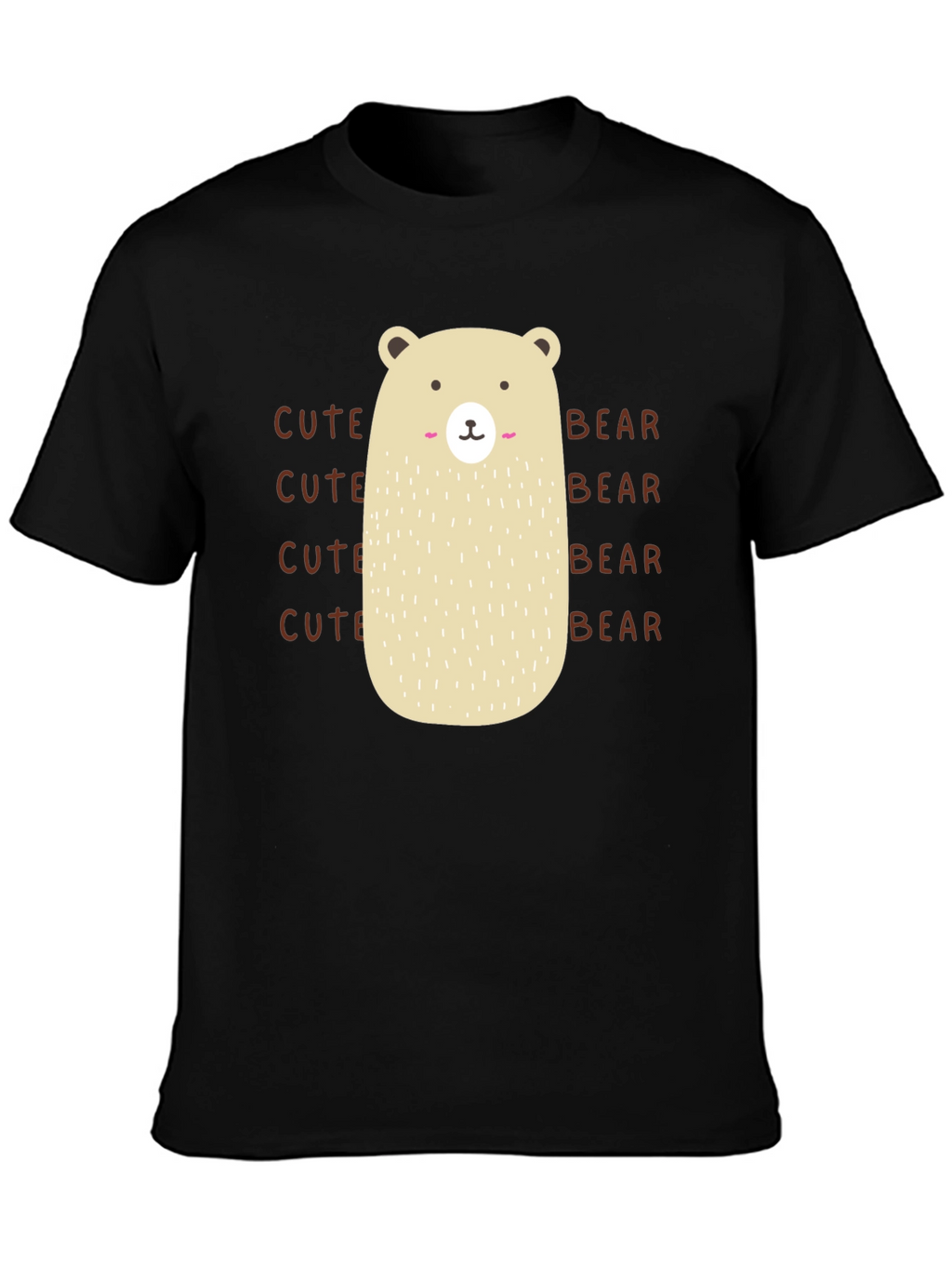 Cute Bear Graphic T-Shirt - Black Cotton Tee