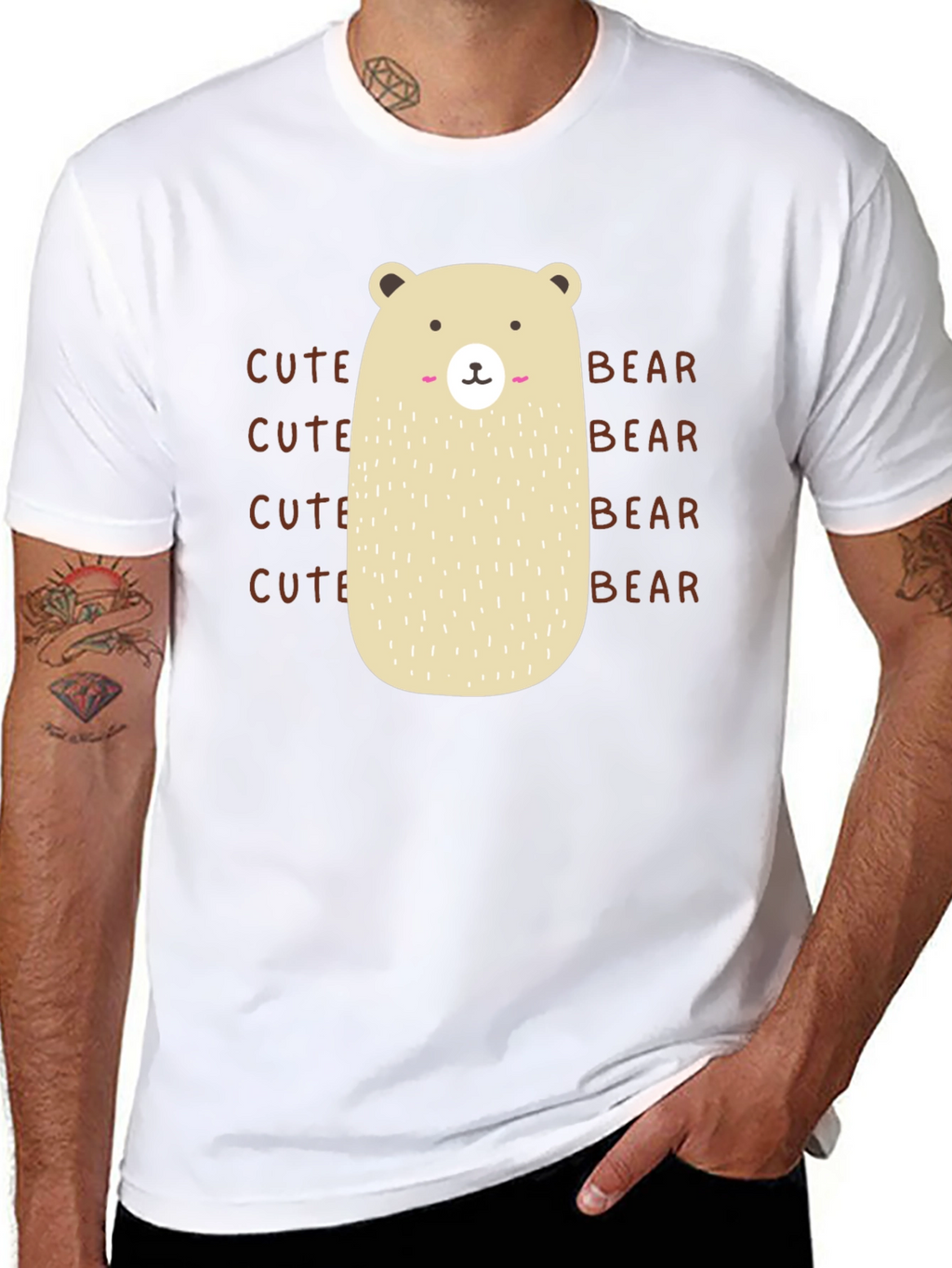 Cute Bear Graphic T-Shirt - Black Cotton Tee