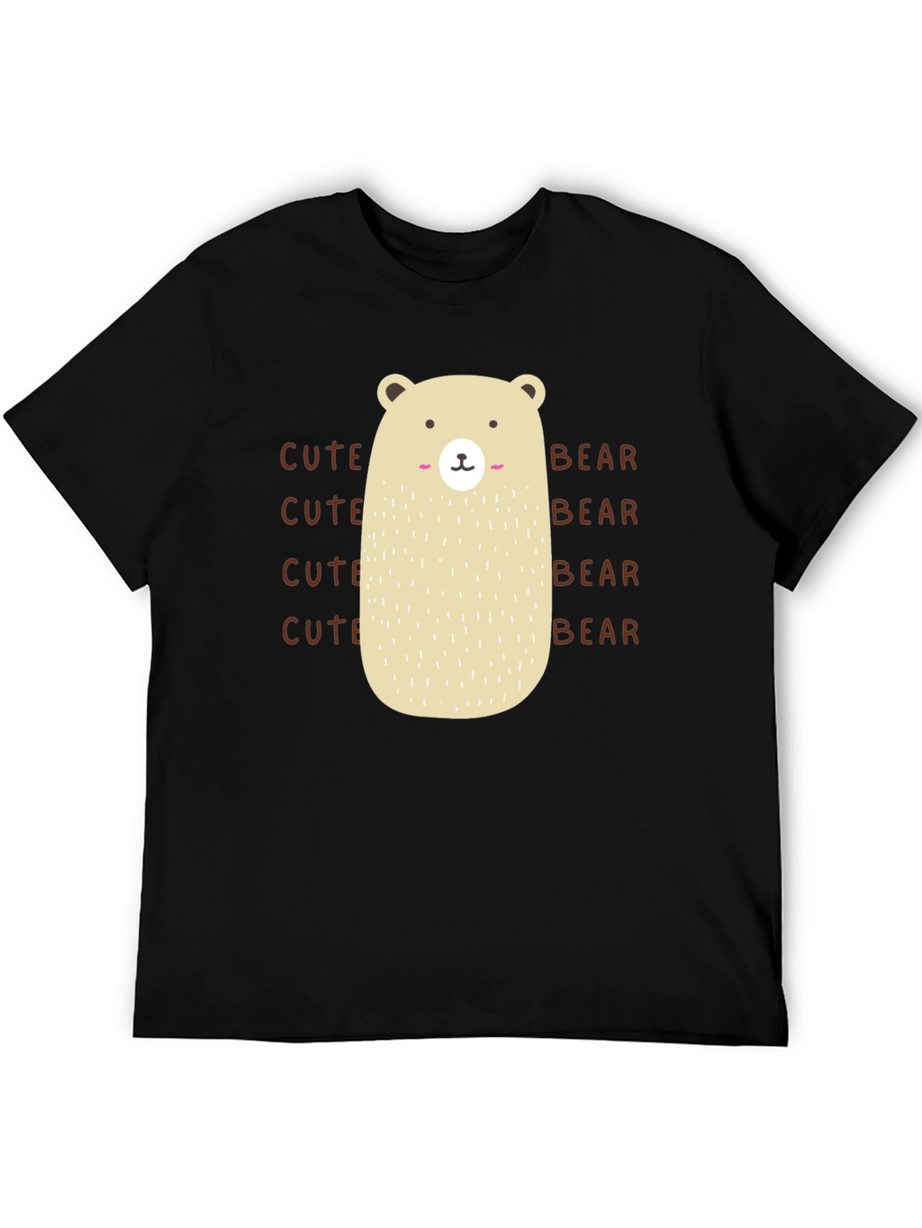 Cute Bear Graphic T-Shirt - Black Cotton Tee