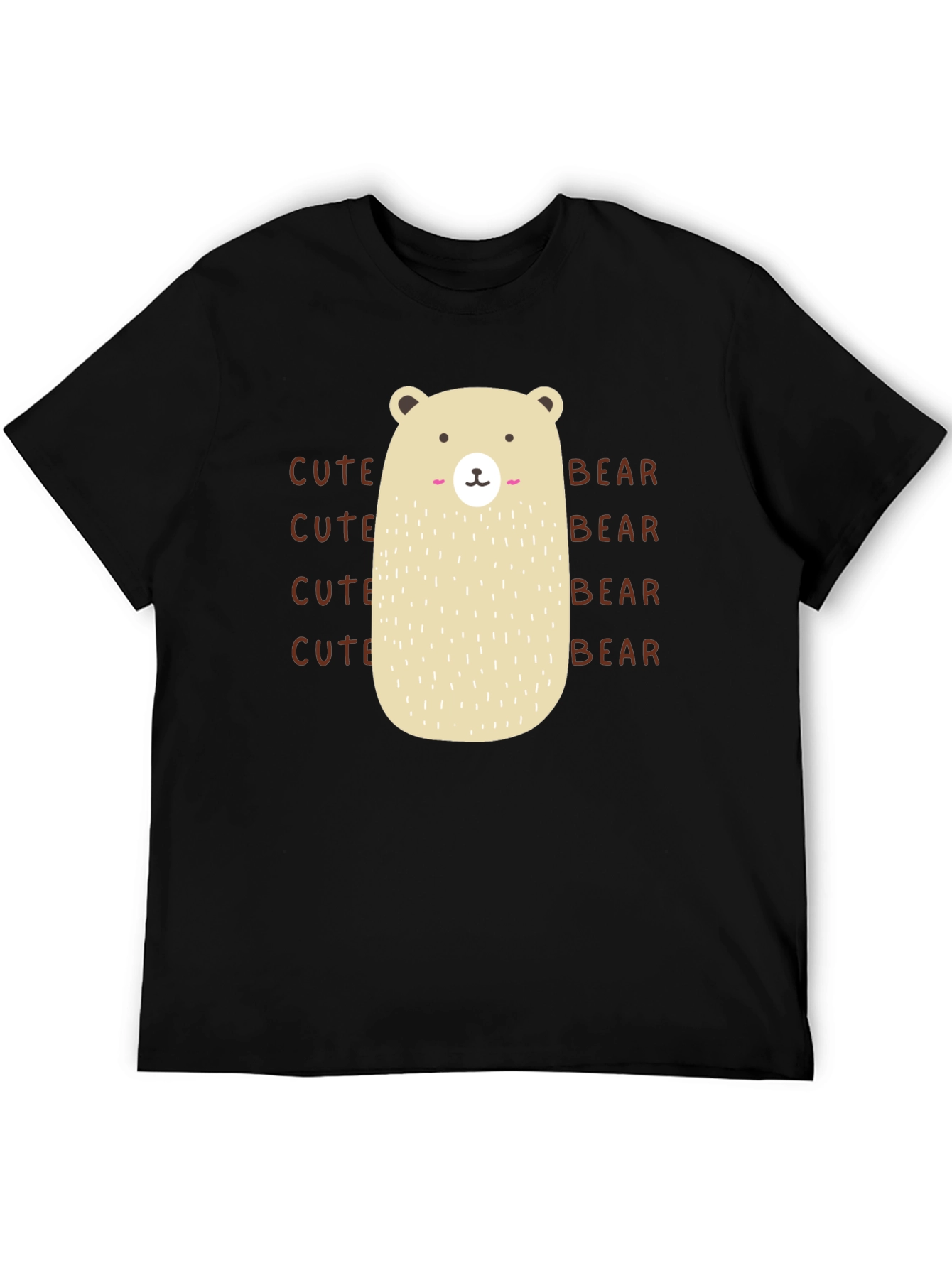 Cute Bear Graphic T-Shirt - Black Cotton Tee