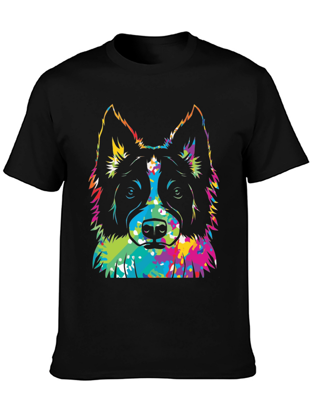 Colorful Dog Graphic T-Shirt