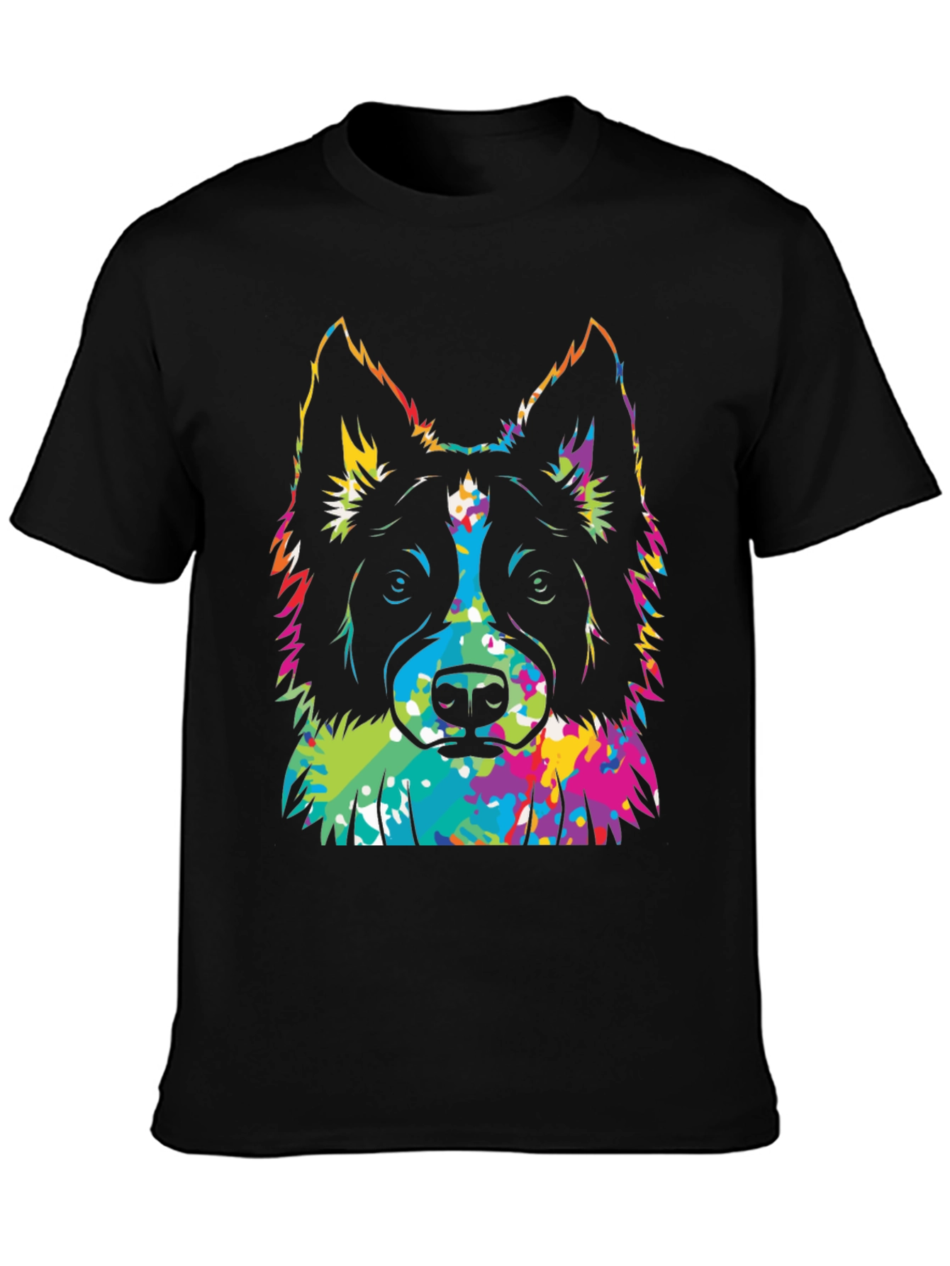 Colorful Dog Graphic T-Shirt