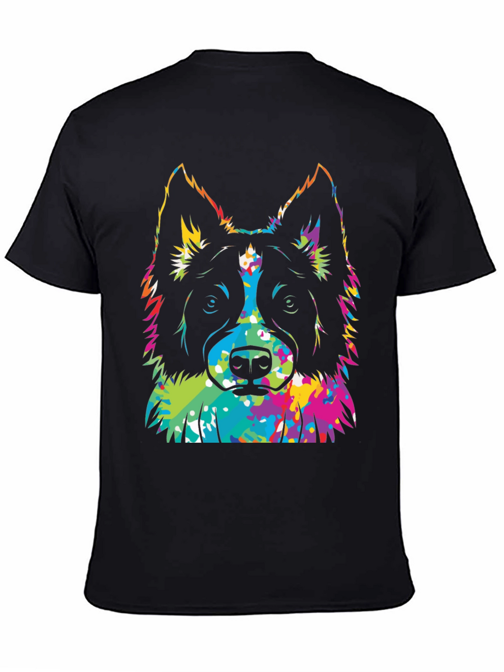 Colorful Dog Graphic T-Shirt