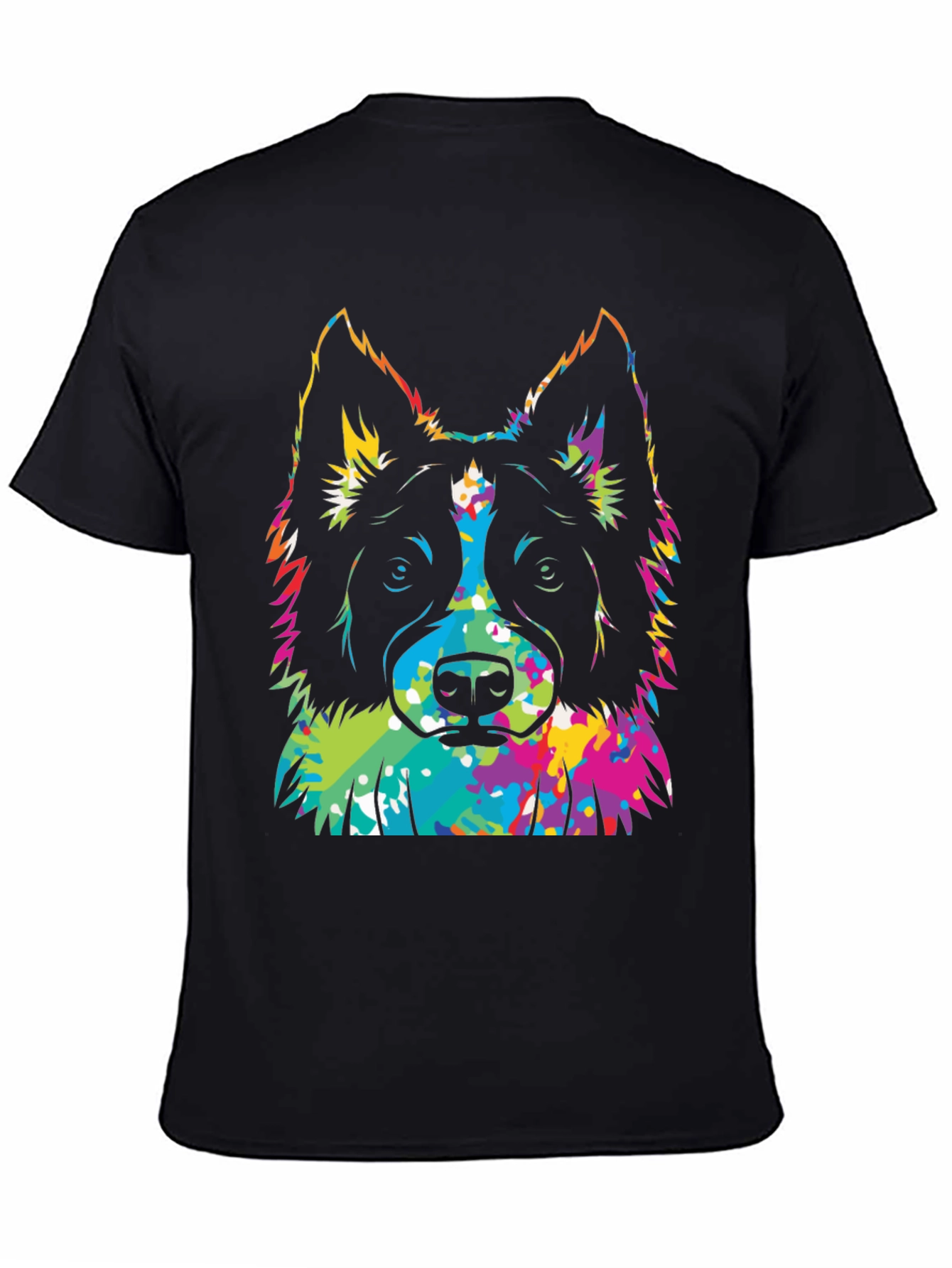 Colorful Dog Graphic T-Shirt