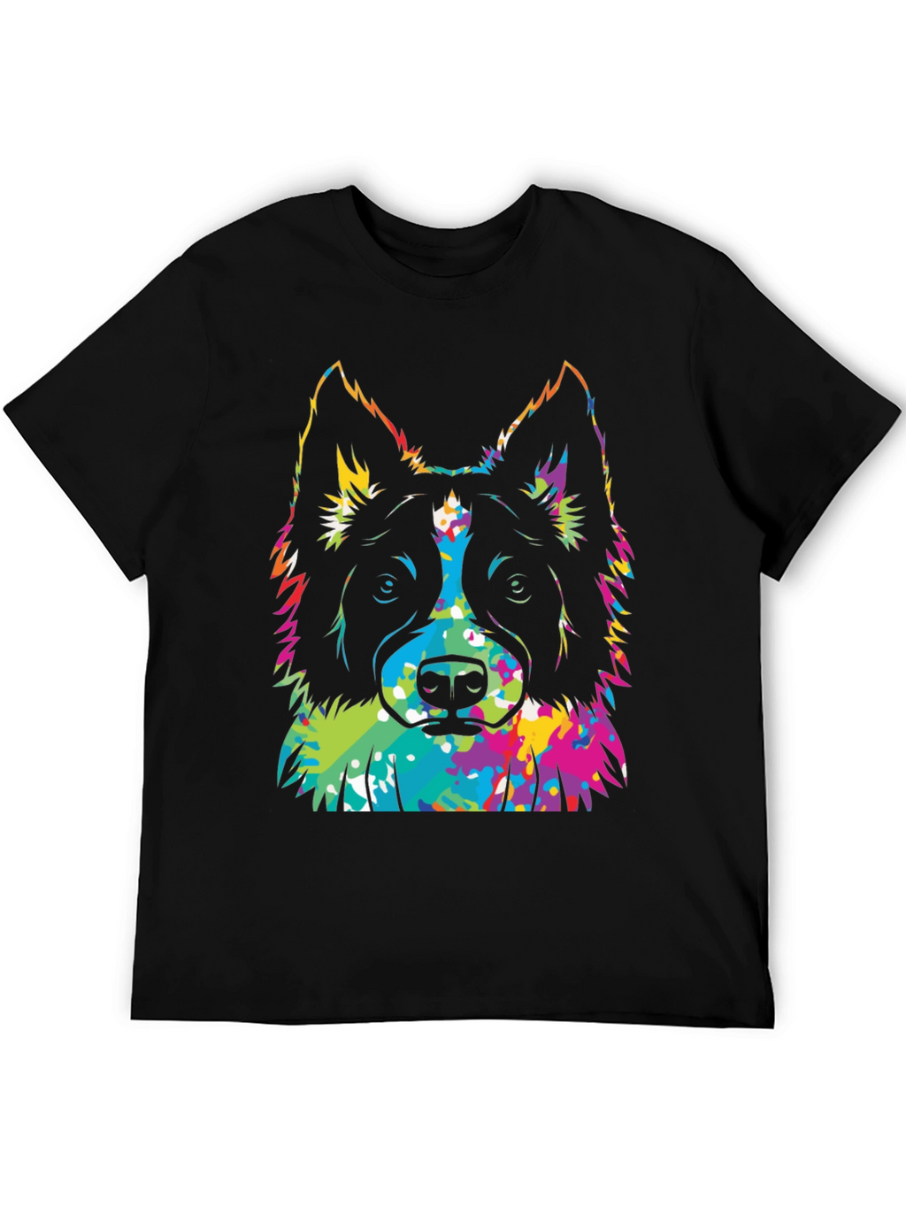 Colorful Dog Graphic T-Shirt