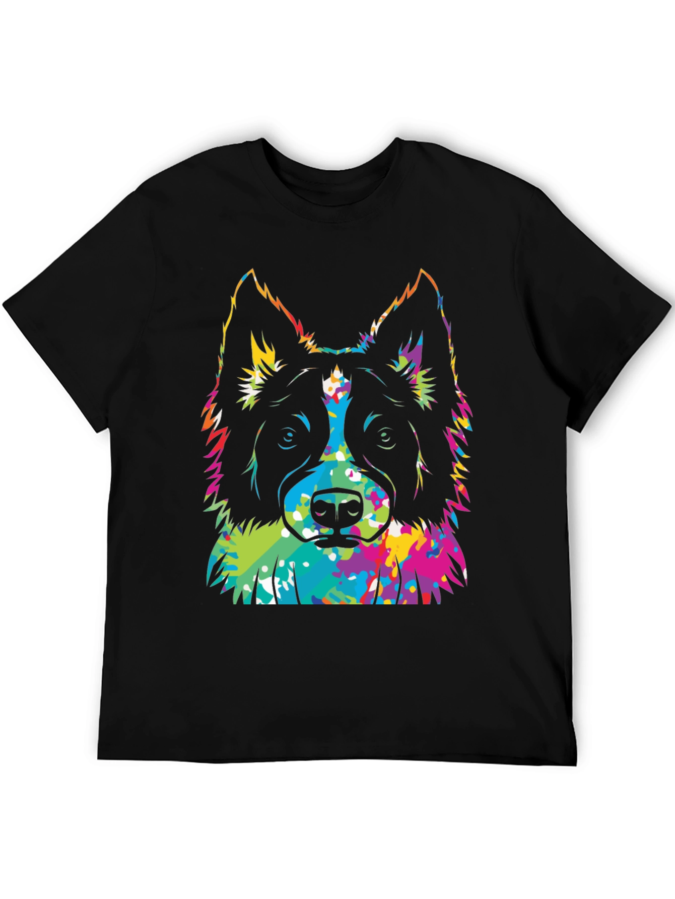 Colorful Dog Graphic T-Shirt