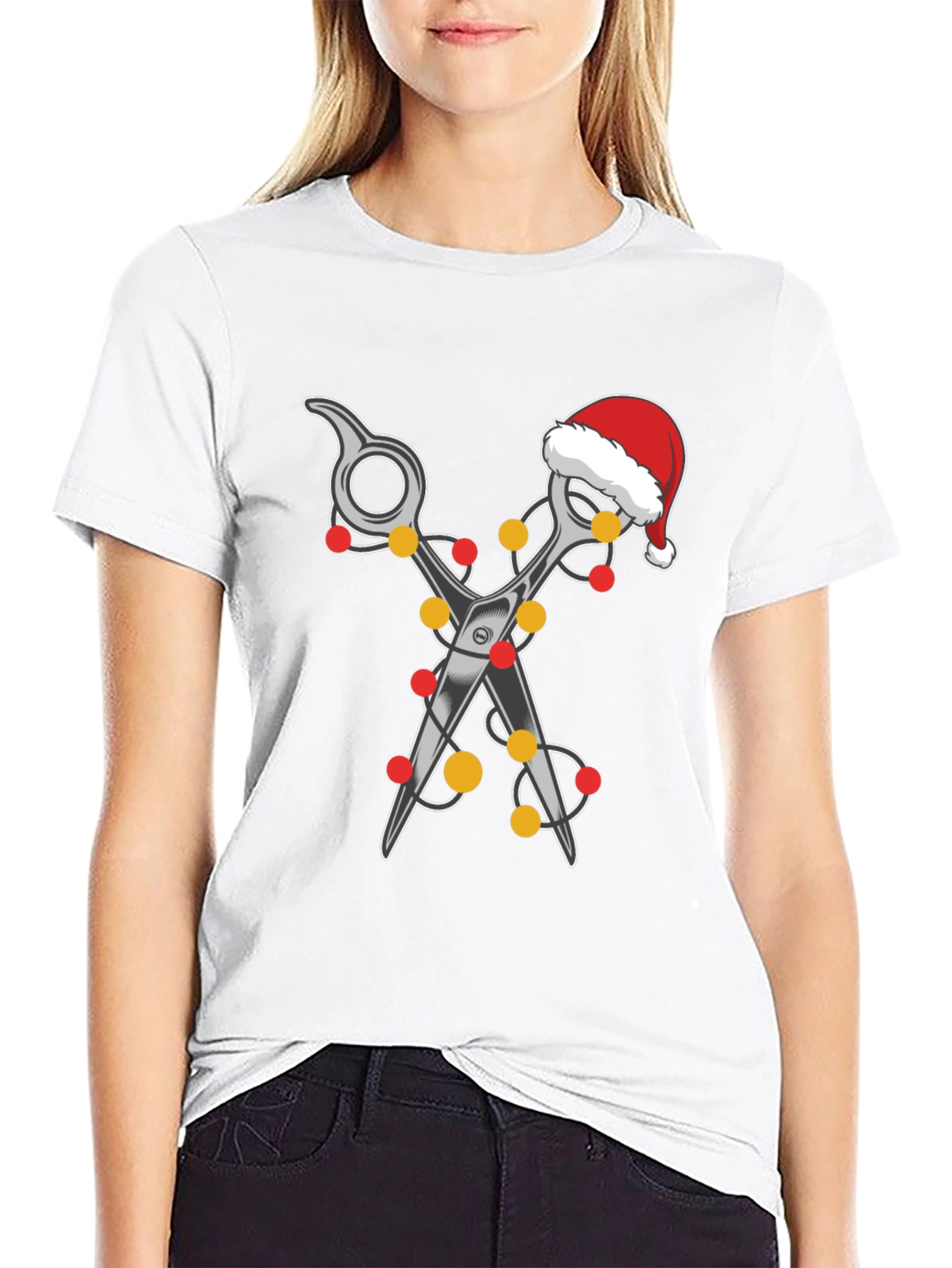 Festive Barber T-Shirt: Holiday Hair Stylist Tee