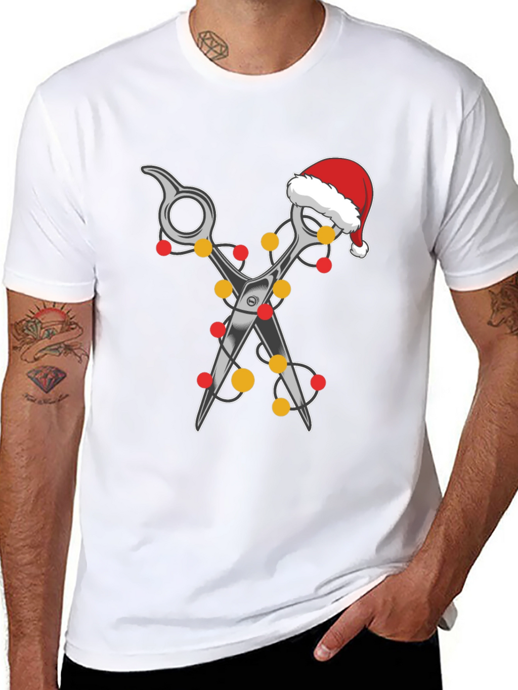 Festive Barber T-Shirt: Holiday Hair Stylist Tee